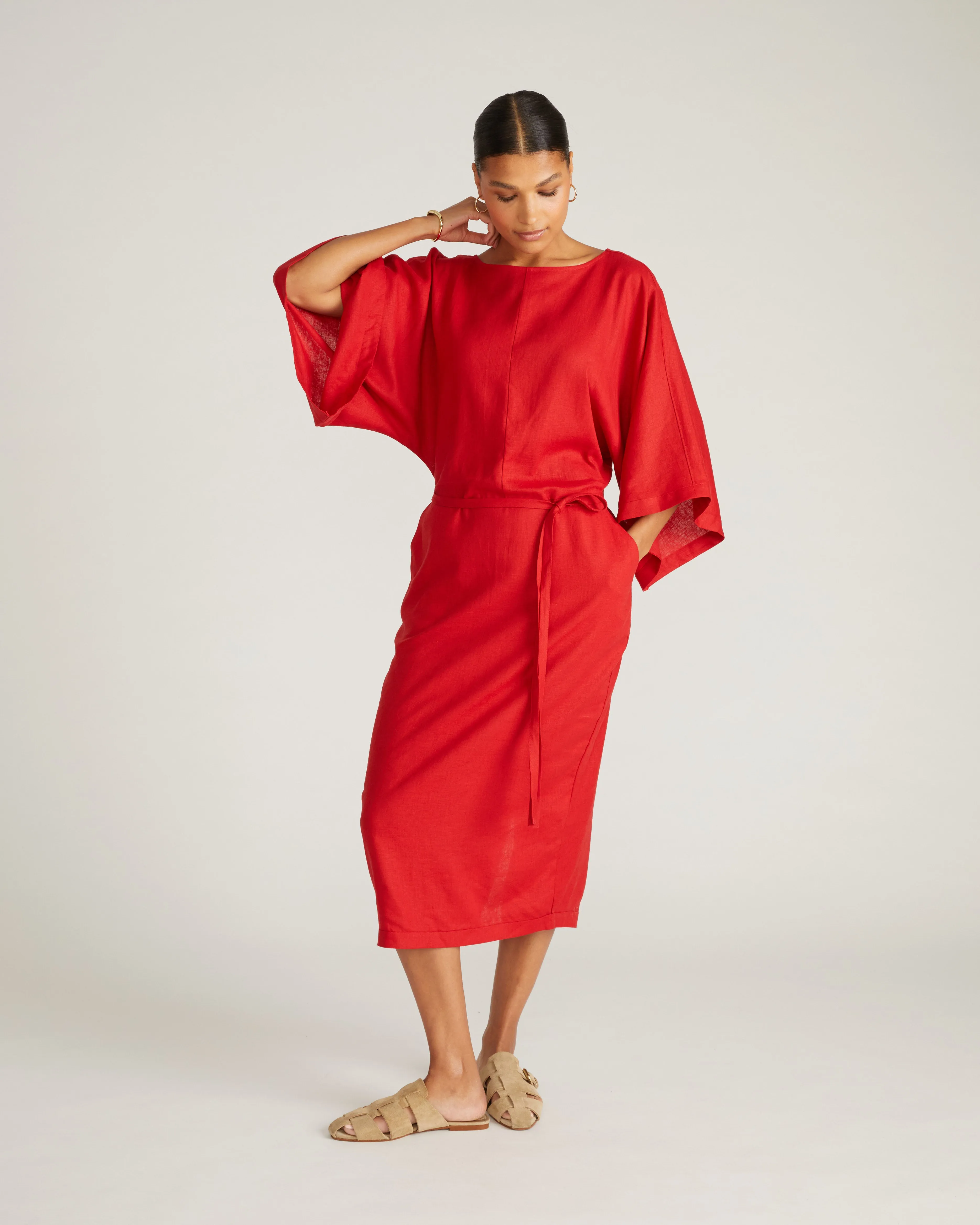 Lio Linen Dress - Ruby Red sold by Universal Standard product image thumbnail 3