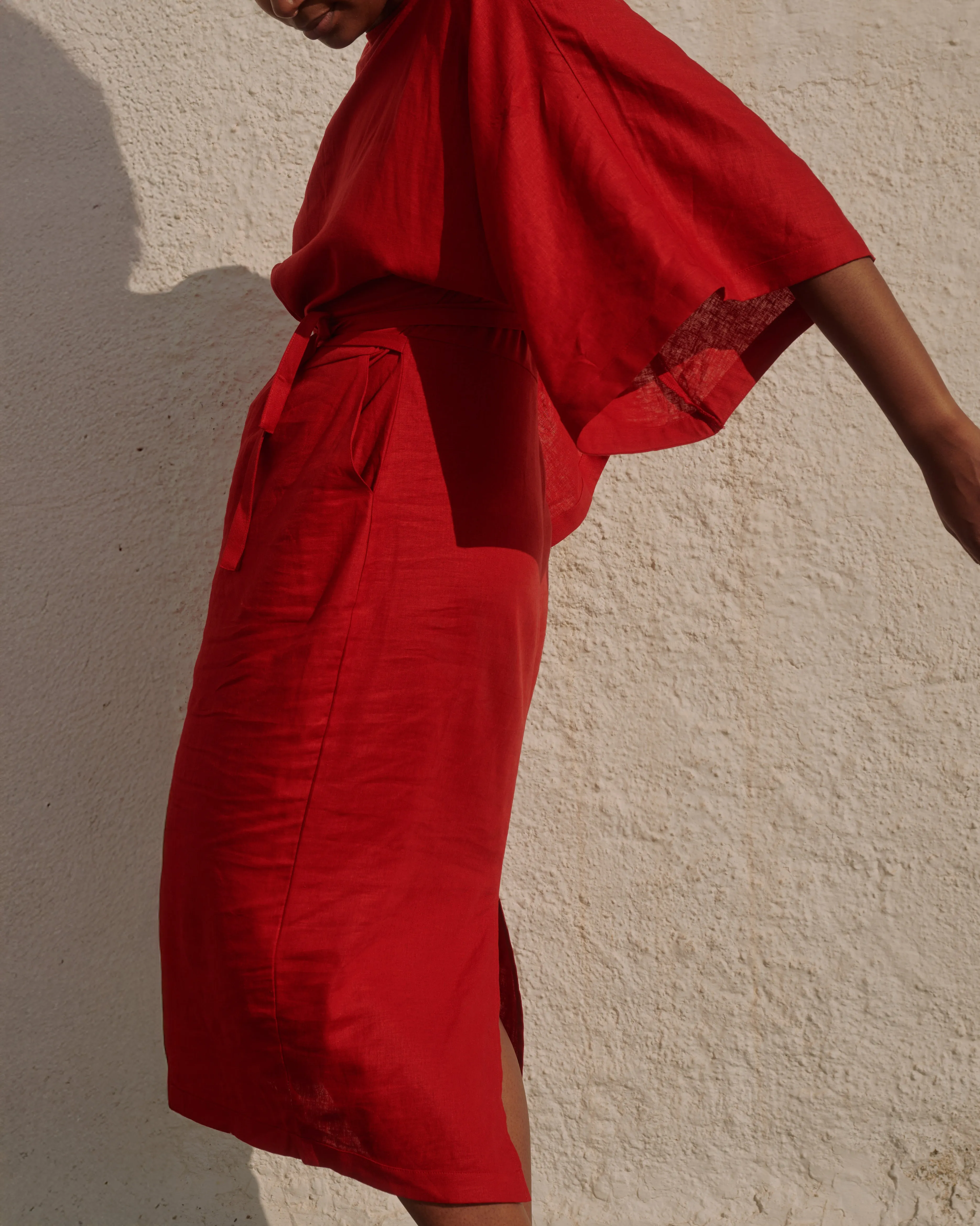 Lio Linen Dress - Ruby Red sold by Universal Standard