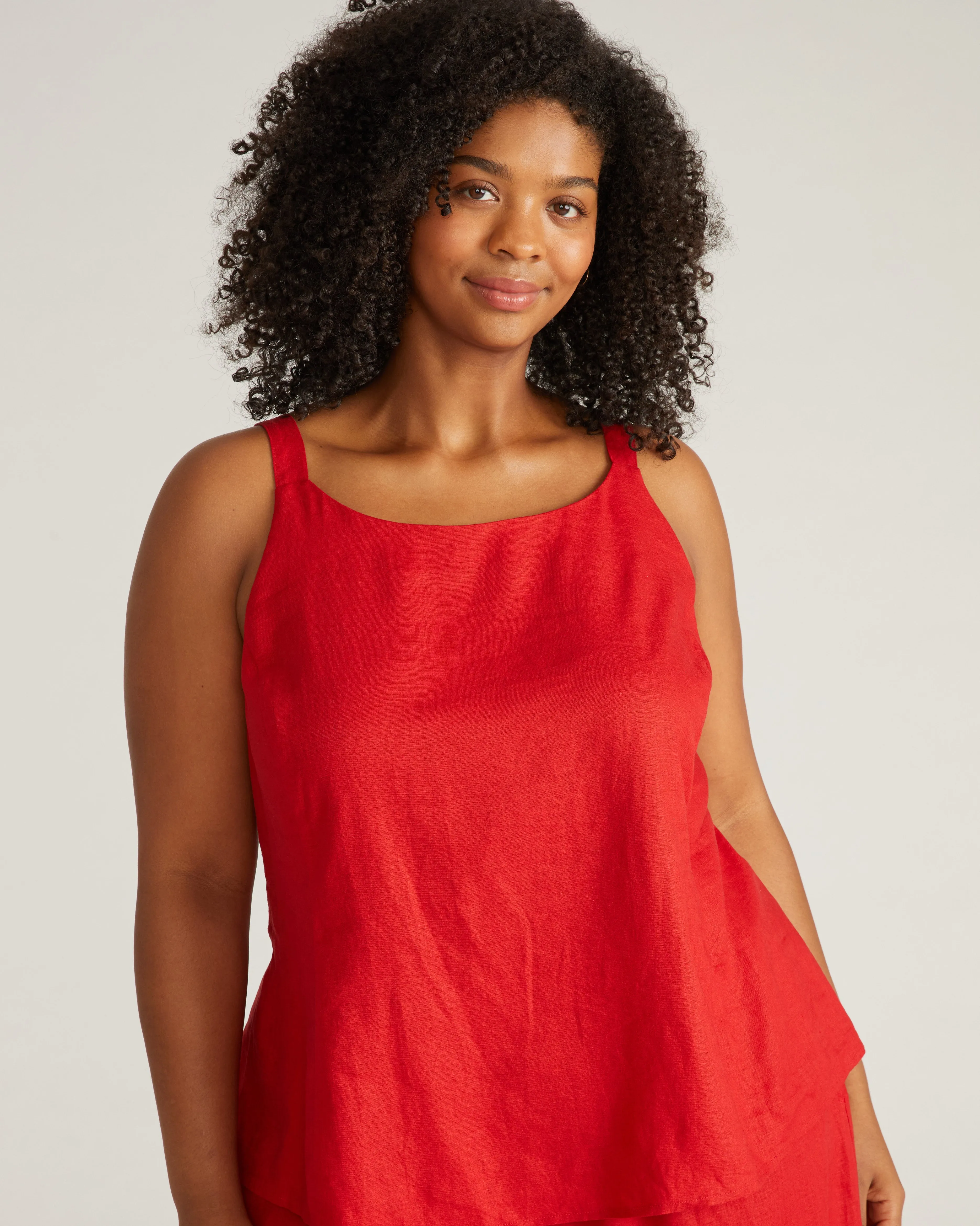 Kuki Linen Top - Ruby Red sold by Universal Standard