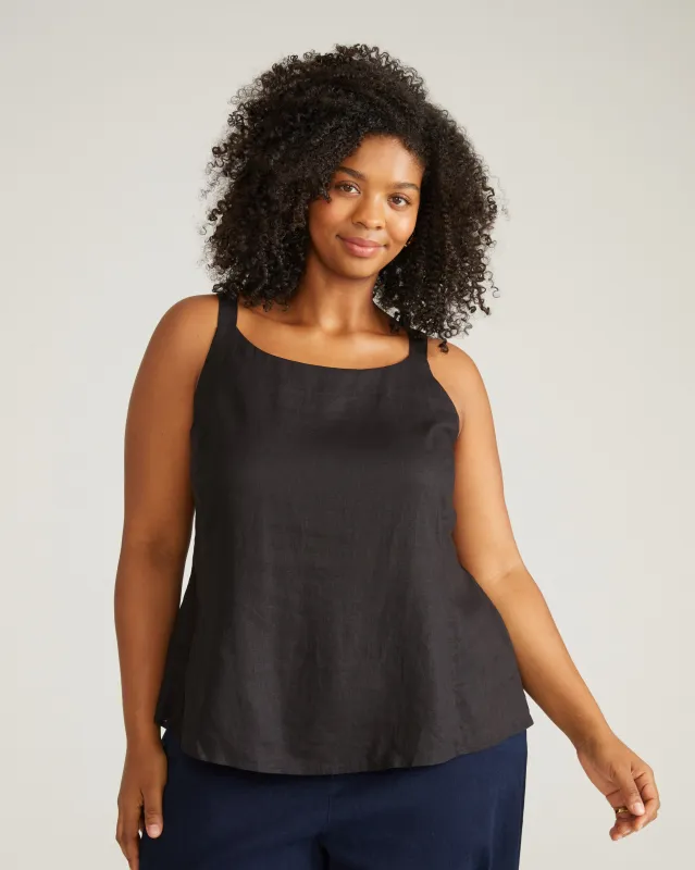 Kuki Linen Top - Black sold by Universal Standard