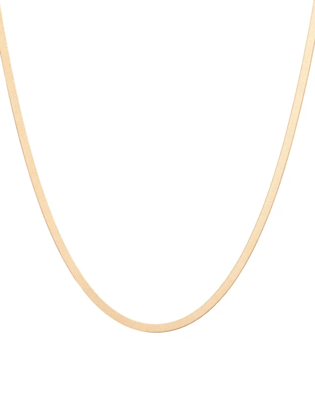 Aurate Gold Herringbone Chain Necklace sold by Universal Standard