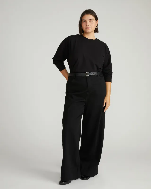 Long Sleeve Relaxed Tee - Black made by Universal Standard