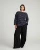 Montauk Breton Stripe Bell Sleeve Top - Navy Pinstripe sold by Universal Standard