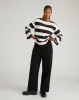Montauk Breton Stripe Bell Sleeve Top - Ecru/Black Rugby Stripe sold by Universal Standard