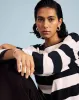 Montauk Breton Stripe Bell Sleeve Top - Ecru/Black Rugby Stripe sold by Universal Standard