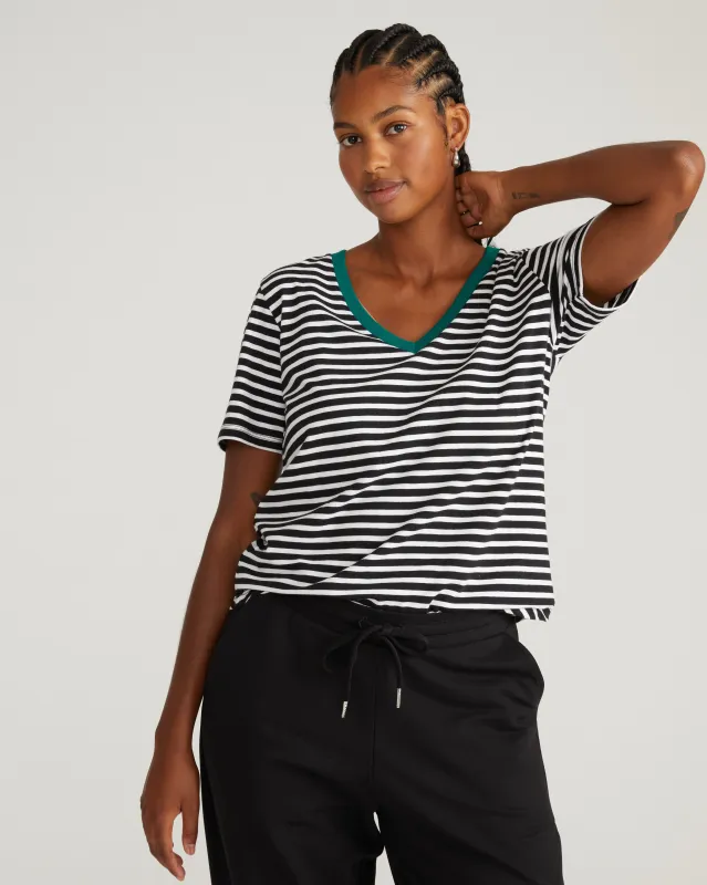 V Rex - Black/White Stripe with Aventurine Trim sold by Universal Standard