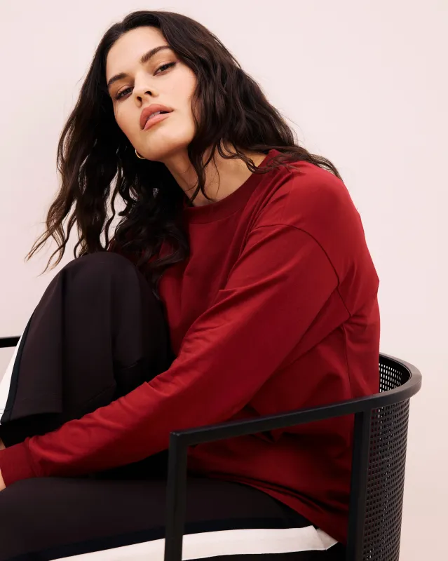 Long Sleeve Relaxed Tee - Garnet sold by Universal Standard