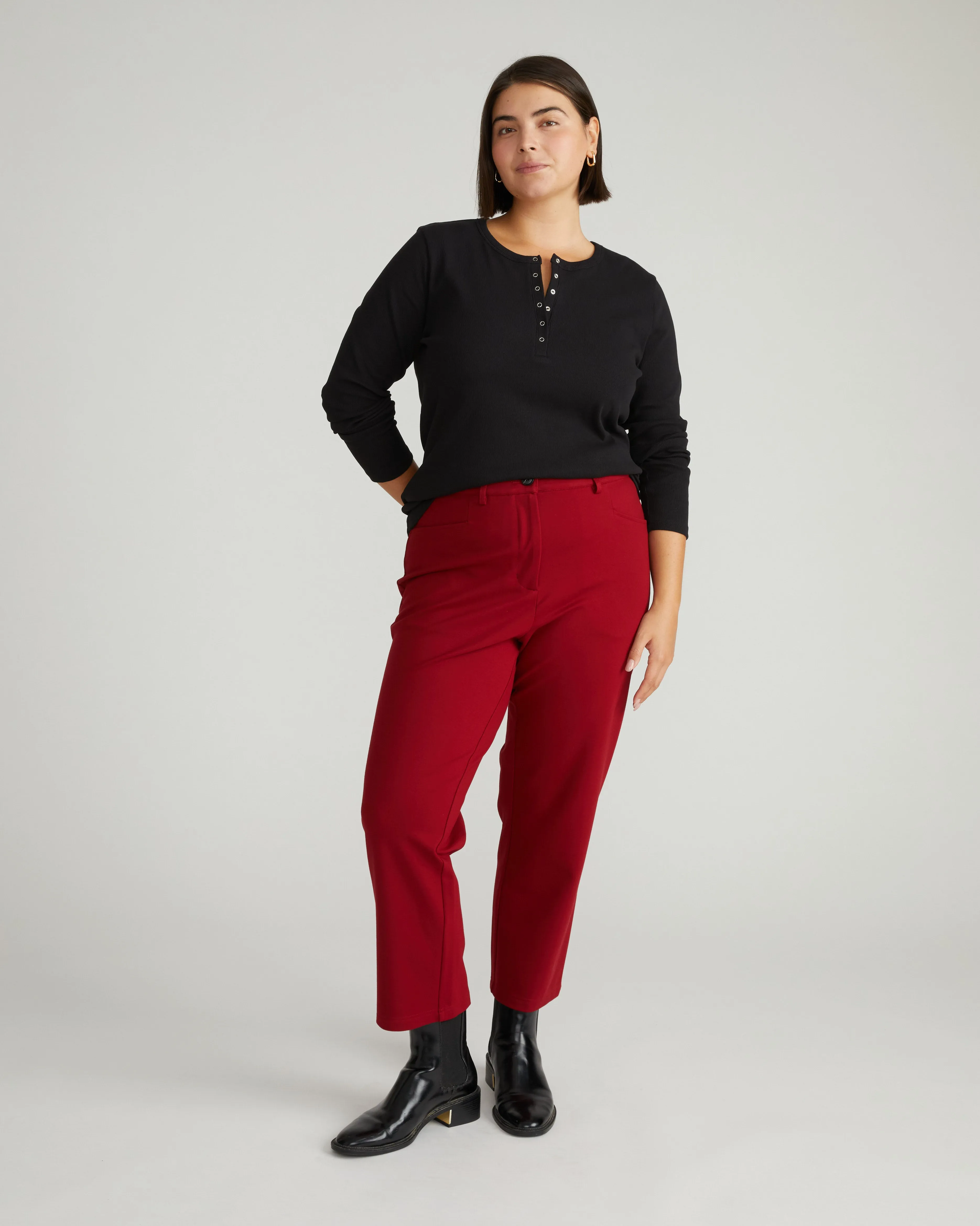 Henley Long Sleeve Ribbed Tee - Black sold by Universal Standard product image thumbnail 2