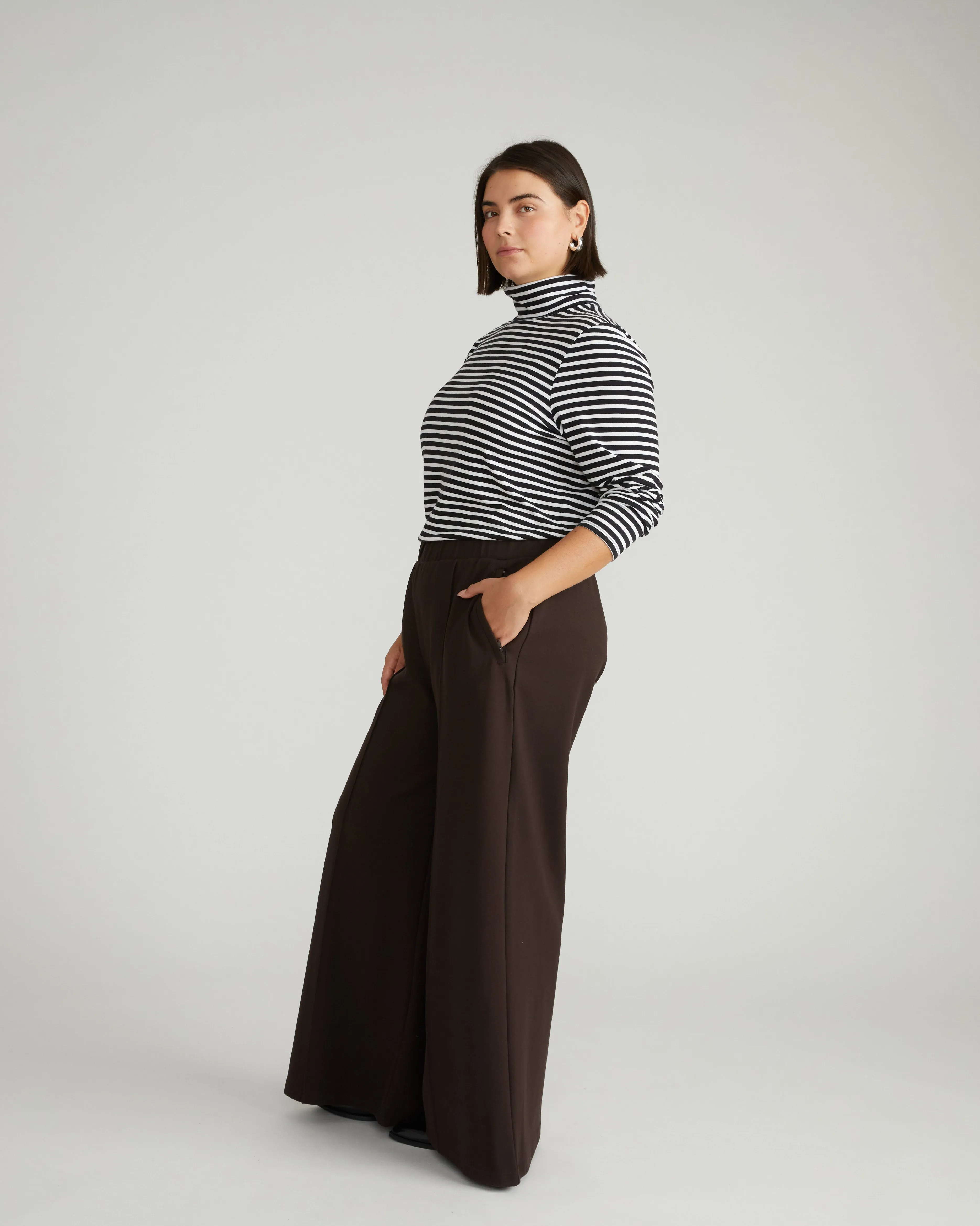Close Fit Turtleneck - Black/White Stripe sold by Universal Standard product image thumbnail 2