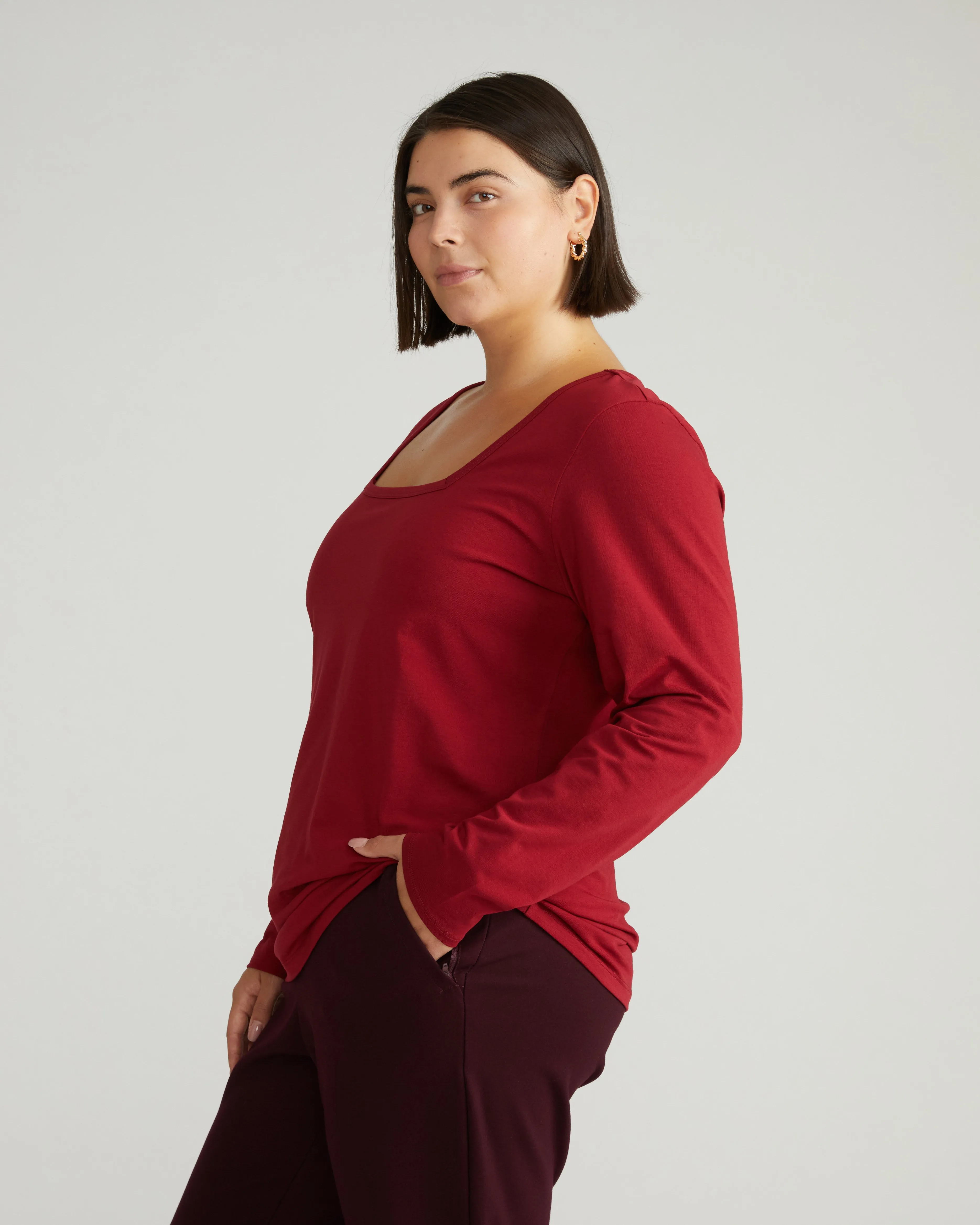Long Sleeve Square Neck Tee - Garnet sold by Universal Standard product image thumbnail 2