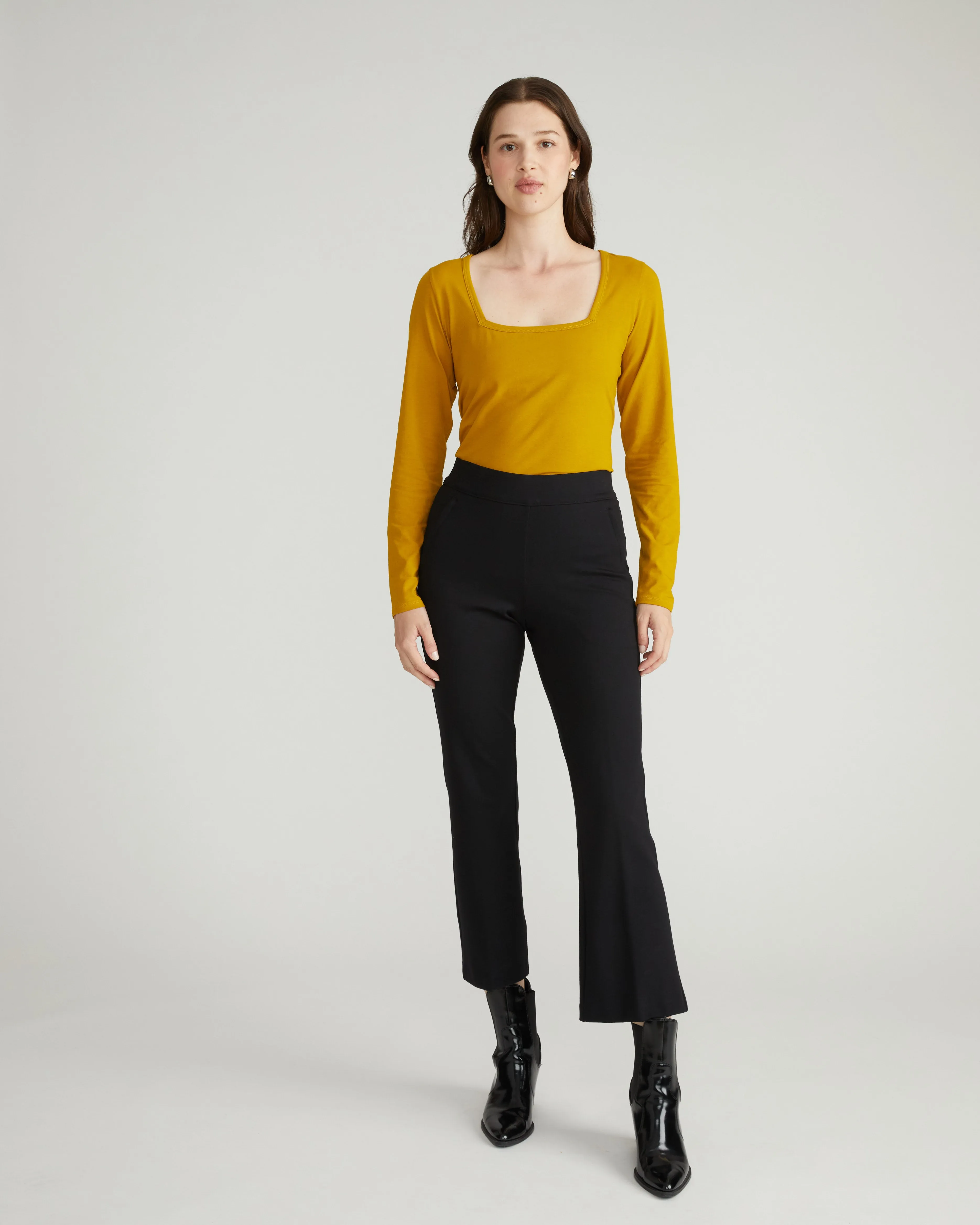 Long Sleeve Square Neck Tee - Mustard sold by Universal Standard
