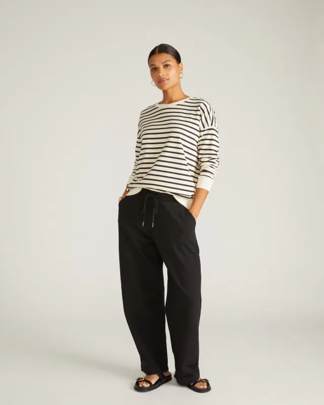 Lauren Classic Sweatshirt - Ecru/Black Stripe sold by Universal Standard