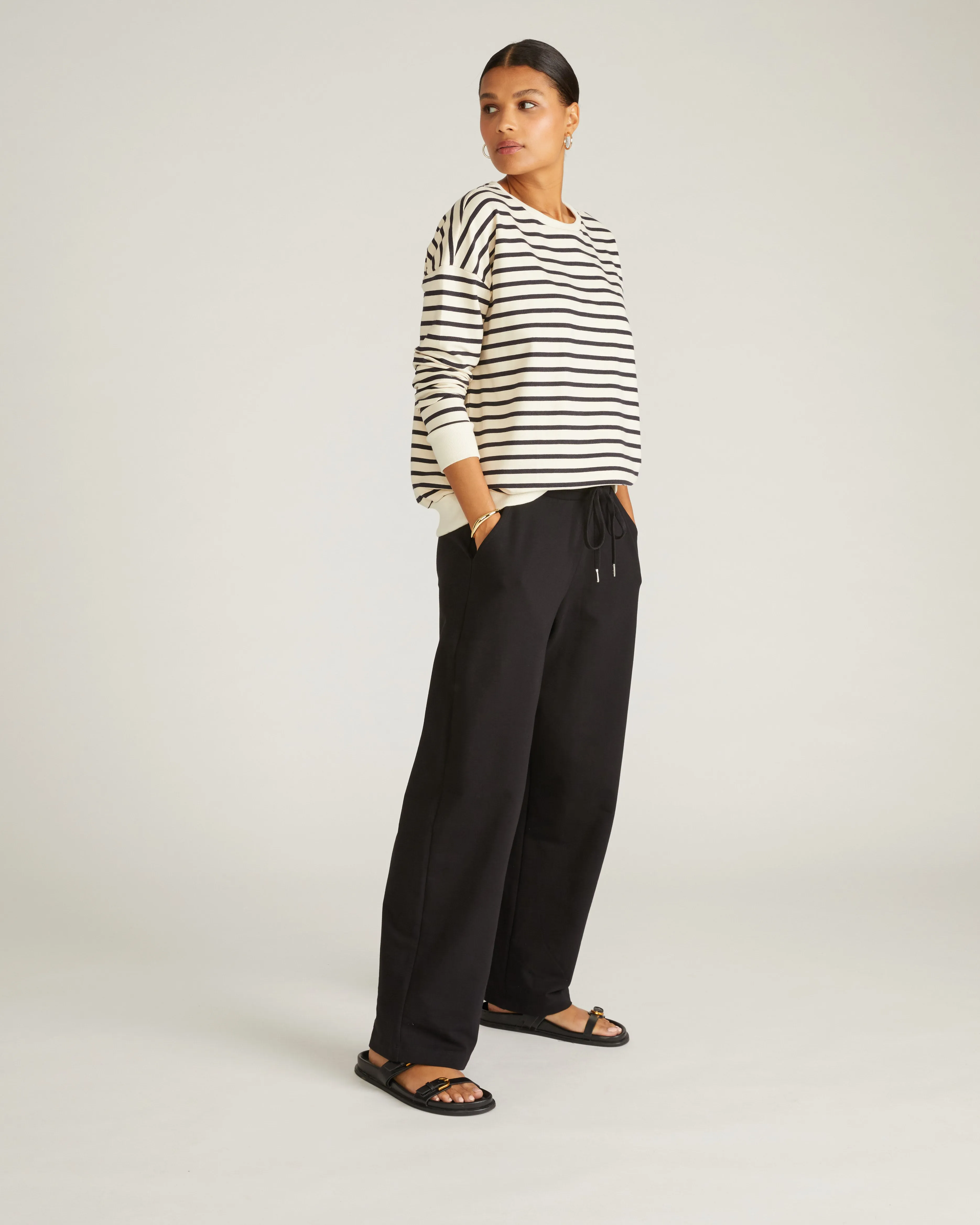 Lauren Classic Sweatshirt - Ecru/Black Stripe sold by Universal Standard product image thumbnail 4