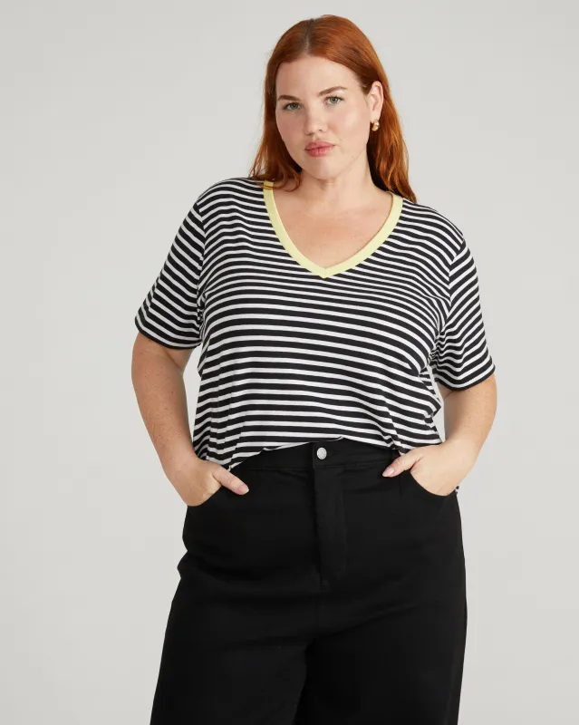 V Rex - Black/White Stripe with Reed Trim sold by Universal Standard