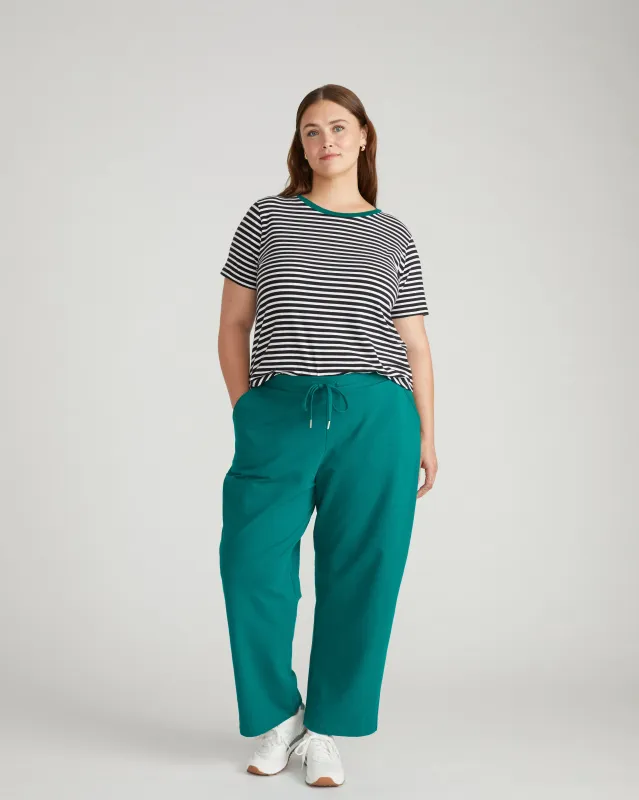 Tee Rex - Black/White Stripe with Aventurine Trim sold by Universal Standard