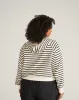 French Terry Pullover Hoodie - Ecru/Black Stripe sold by Universal Standard