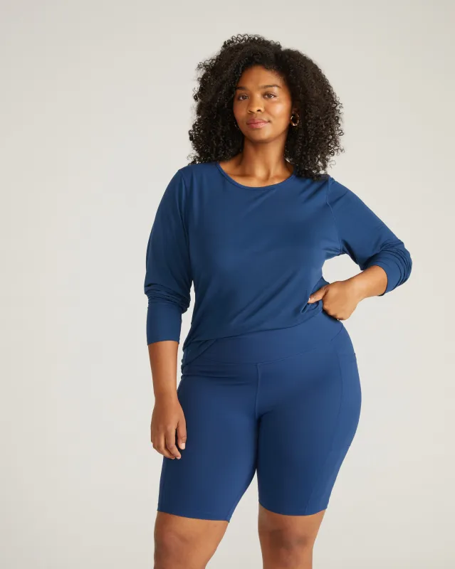 Next-to-Naked Bike Shorts - Pageant Blue sold by Universal Standard