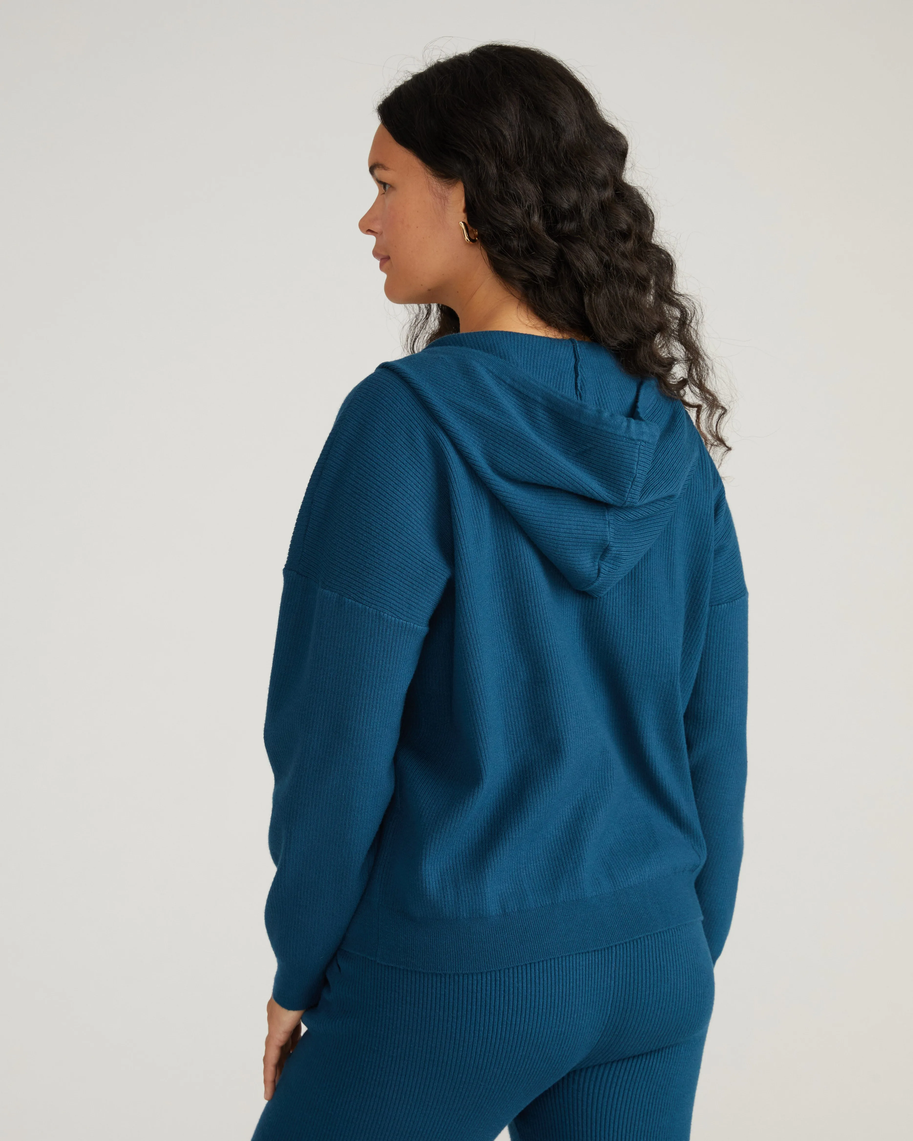 Knitted Mila Zip Hoodie - Deep Teal sold by Universal Standard product image thumbnail 4