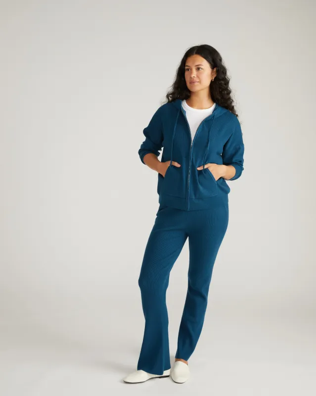Knitted Mila Zip Hoodie - Deep Teal sold by Universal Standard