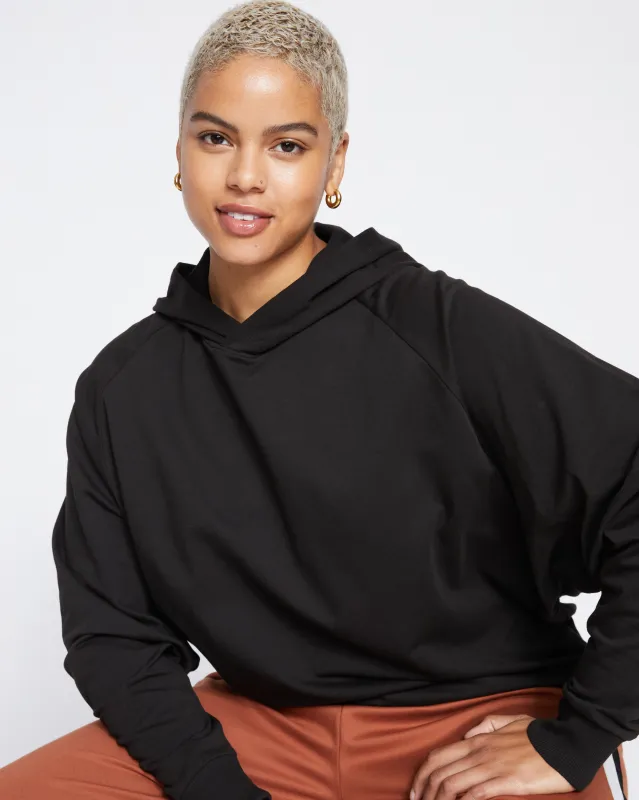 French Terry Pullover Hoodie - Black sold by Universal Standard