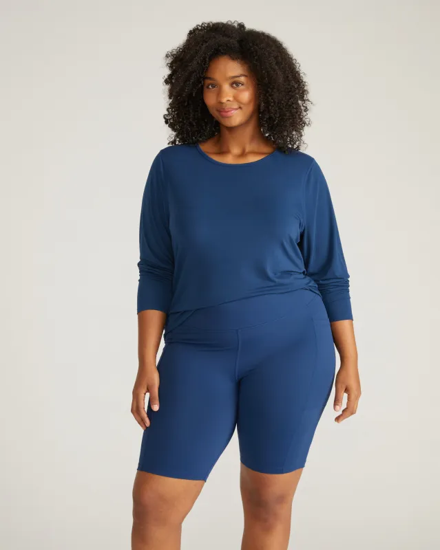 Mia Long Sleeve Movement Tee - Pageant Blue sold by Universal Standard