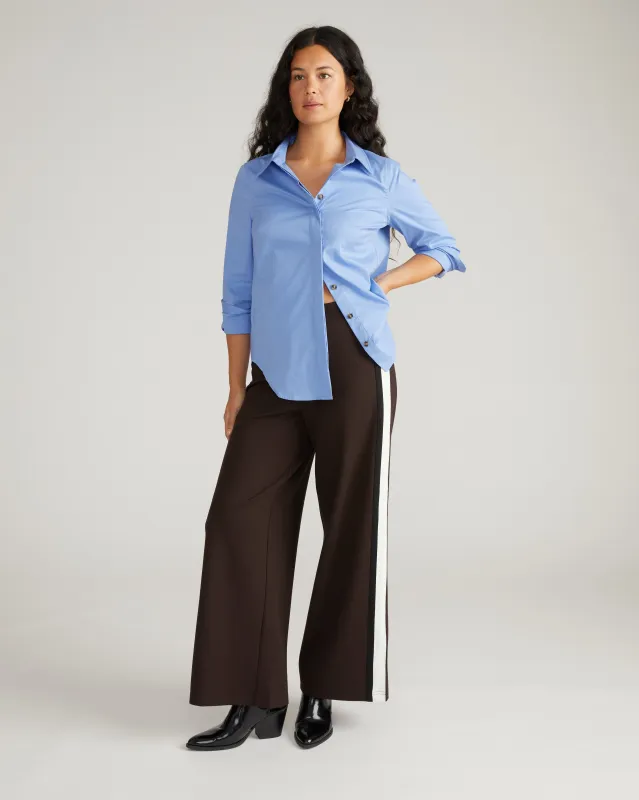 Elbe Stretch Poplin Shirt Classic Fit - Soft Blue sold by Universal Standard