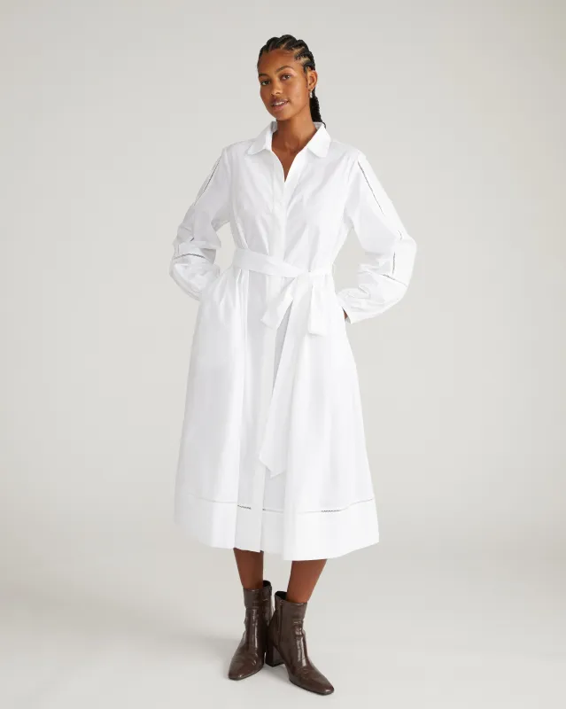 Yuli Stretch Poplin Shirtdress - White sold by Universal Standard