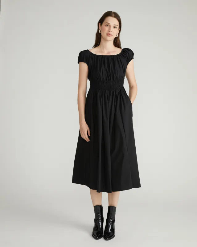 Aurora Stretch Poplin Dress - Black sold by Universal Standard