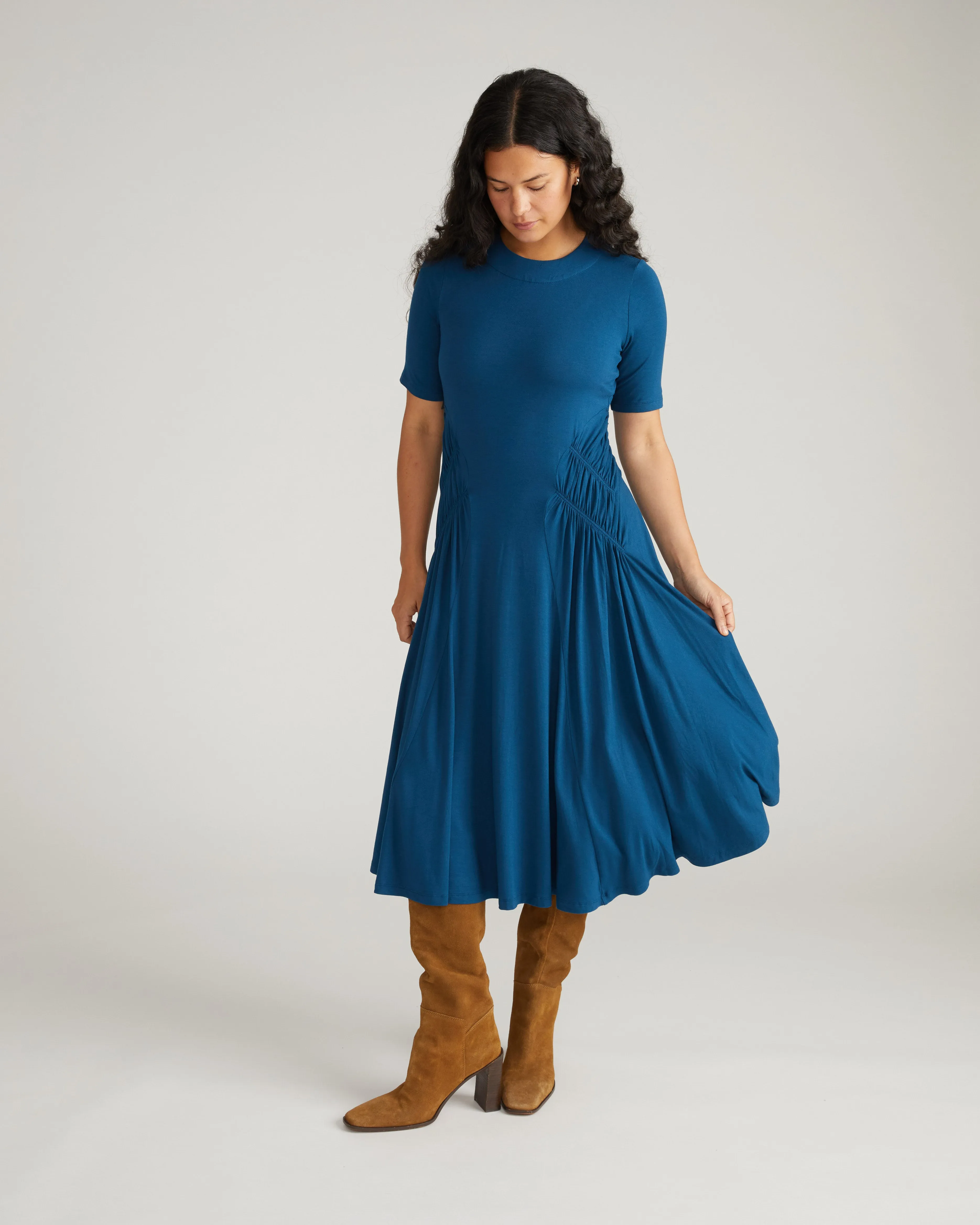 Devi Liquid Jersey Dress - Deep Teal sold by Universal Standard