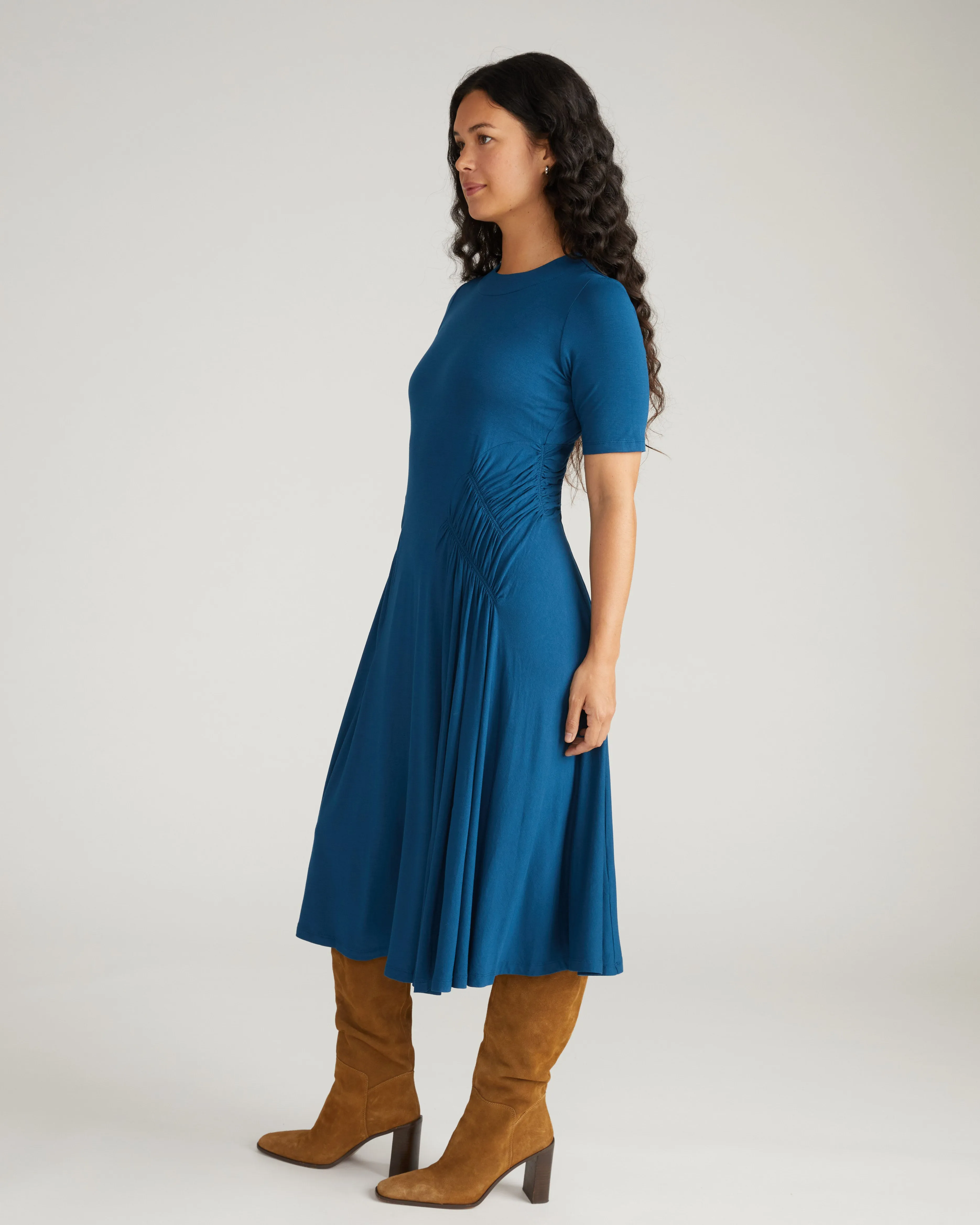 Devi Liquid Jersey Dress - Deep Teal sold by Universal Standard product image thumbnail 2