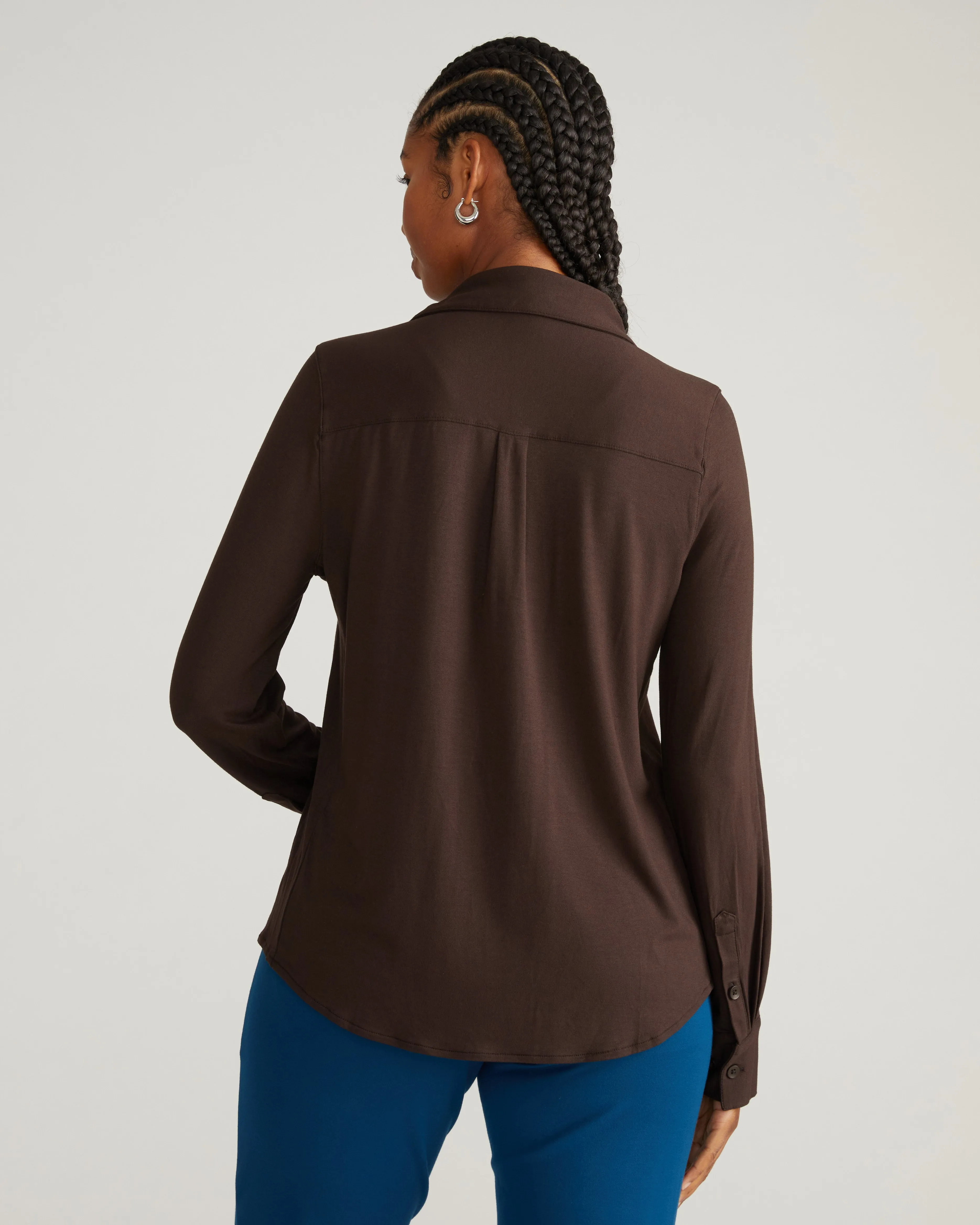 Elbe Liquid Jersey Shirt Classic Fit - Espresso sold by Universal Standard product image thumbnail 3