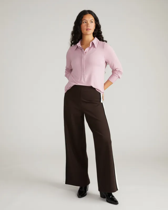 Elbe Popover Liquid Jersey Shirt Classic Fit - Pale Mauve sold by Universal Standard