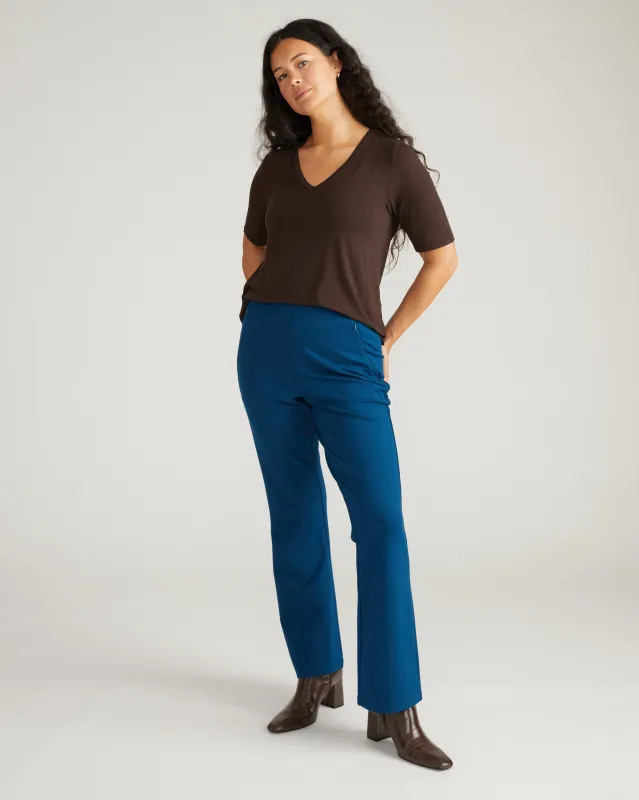 Lily Liquid Jersey V-Neck Stovepipe Tee - Espresso sold by Universal Standard