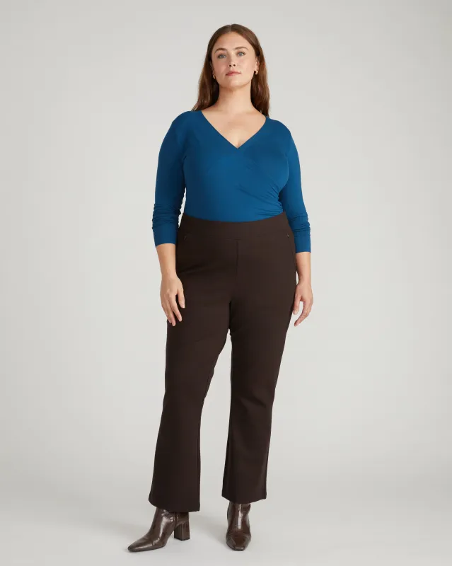 Liquid Jersey Two-Way Long Sleeve Cross Top - Deep Teal sold by Universal Standard
