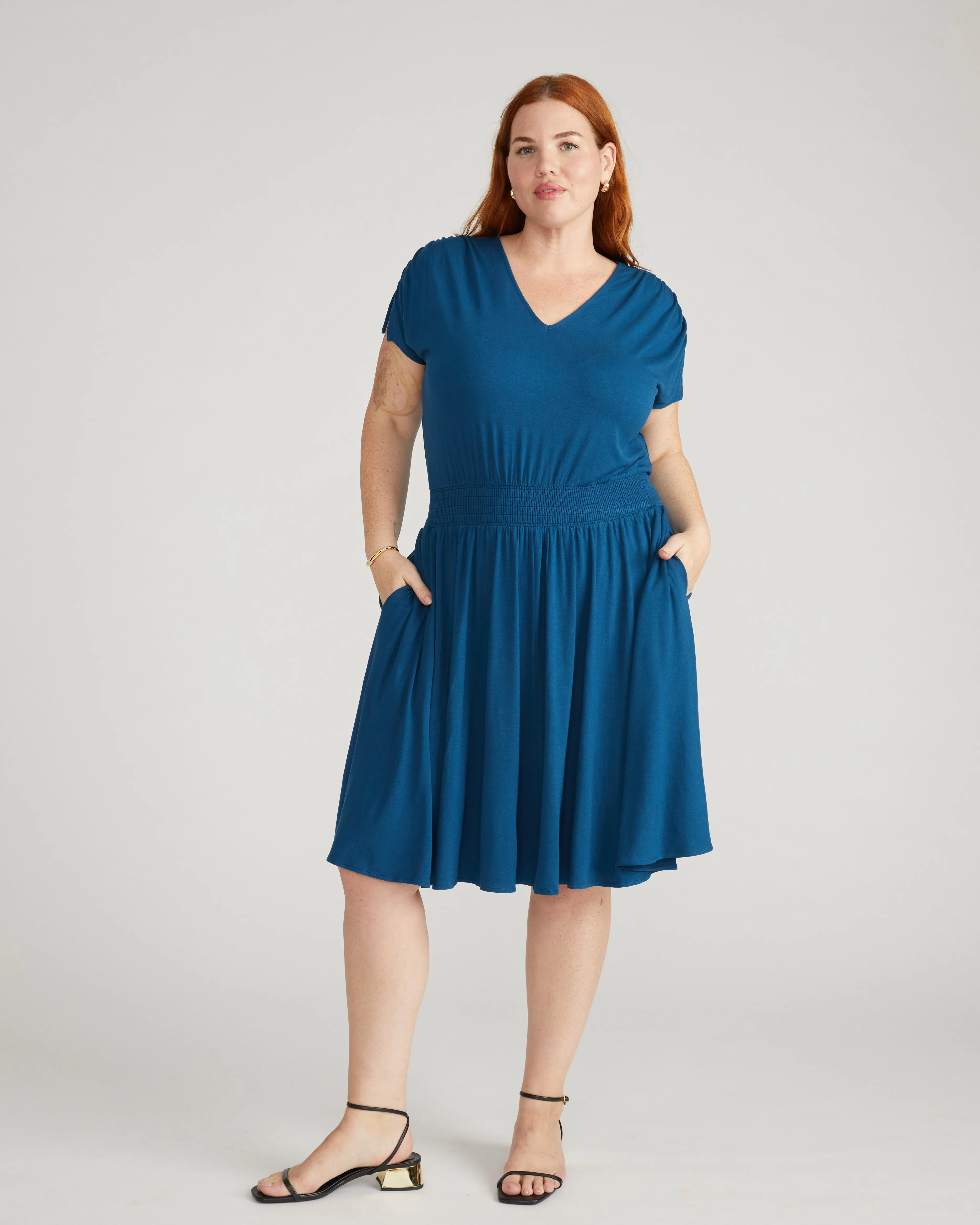 Minetta Liquid Jersey Dress - Deep Teal sold by Universal Standard product image thumbnail 2