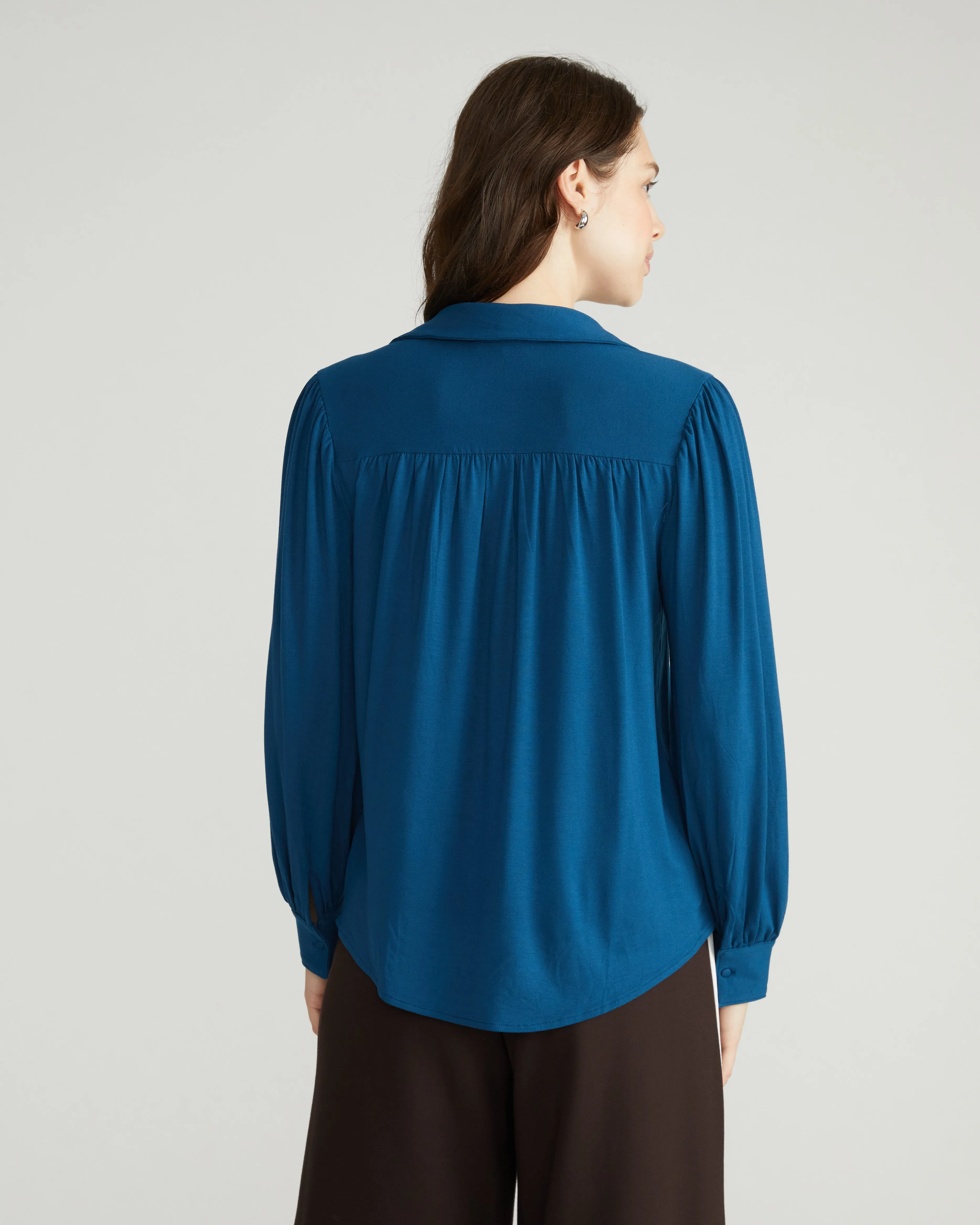 Moore Liquid Jersey Blouse - Deep Teal sold by Universal Standard product image thumbnail 3