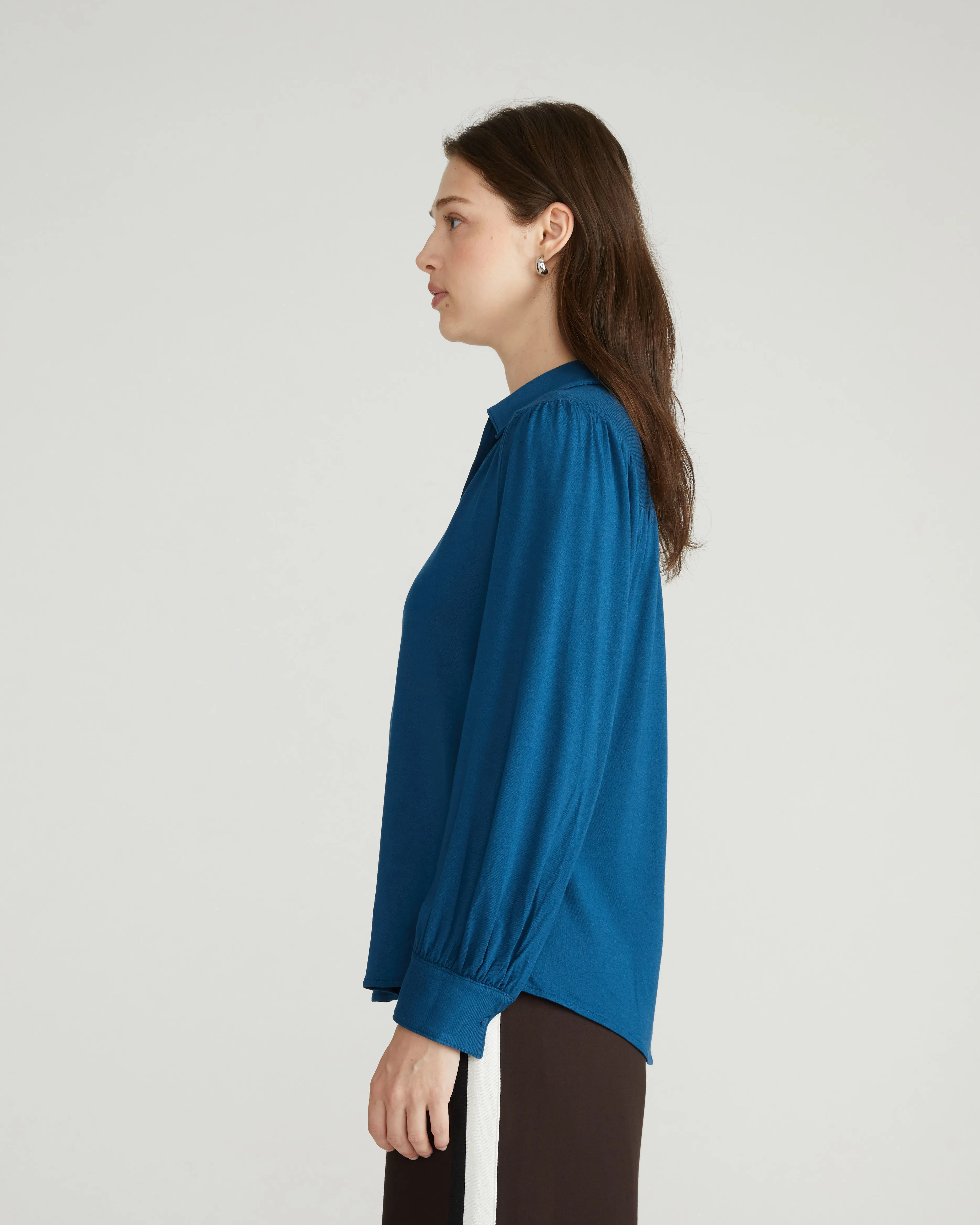 Moore Liquid Jersey Blouse - Deep Teal sold by Universal Standard product image thumbnail 2