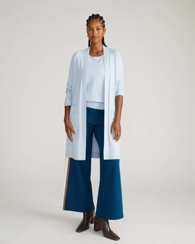 Savvy Double Knit Sweater Cardigan - Silver Blue sold by Universal Standard