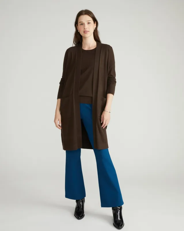 Savvy Double Knit Sweater Cardigan - Espresso made by Universal Standard