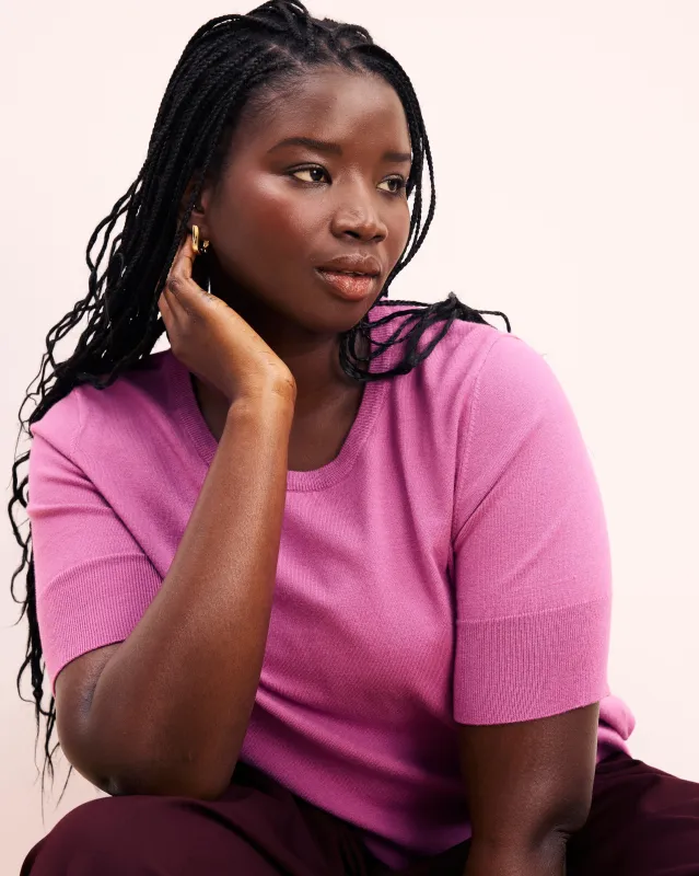 Savvy Fine Knit Sweater Top - Purple Vision sold by Universal Standard