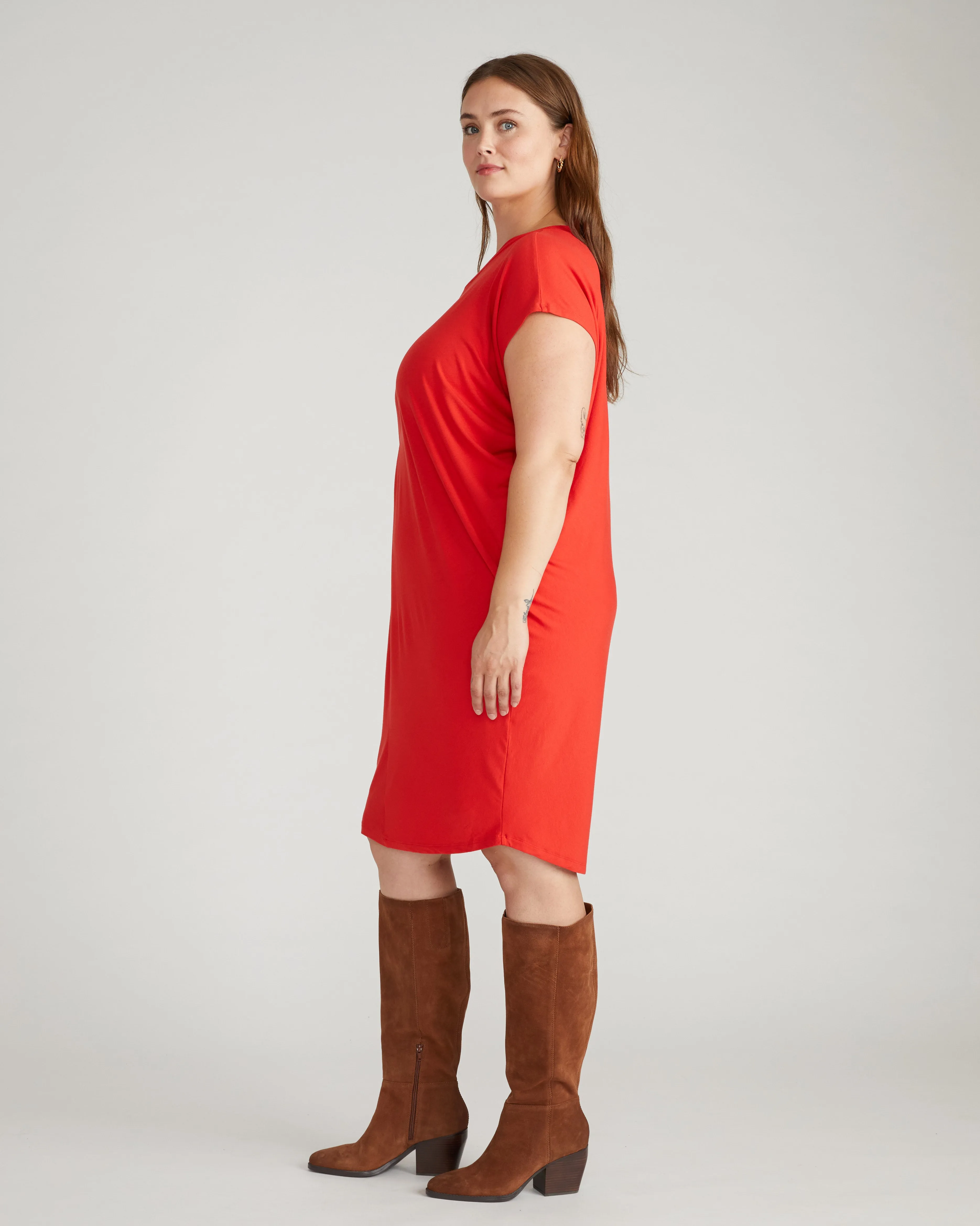 Carrea Relaxed Liquid Jersey Dress - Lipstick sold by Universal Standard product image thumbnail 3