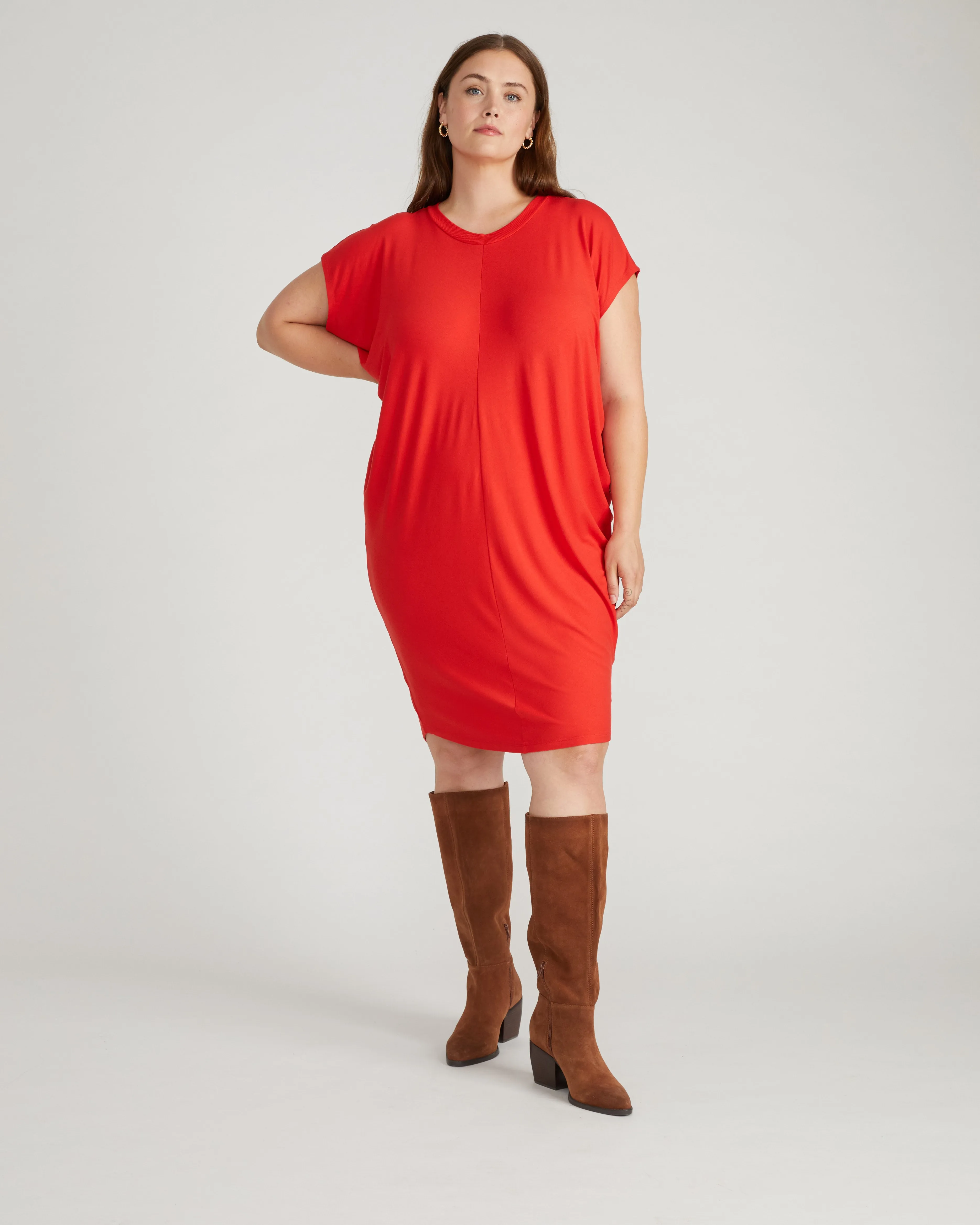 Carrea Relaxed Liquid Jersey Dress - Lipstick sold by Universal Standard product image thumbnail 2