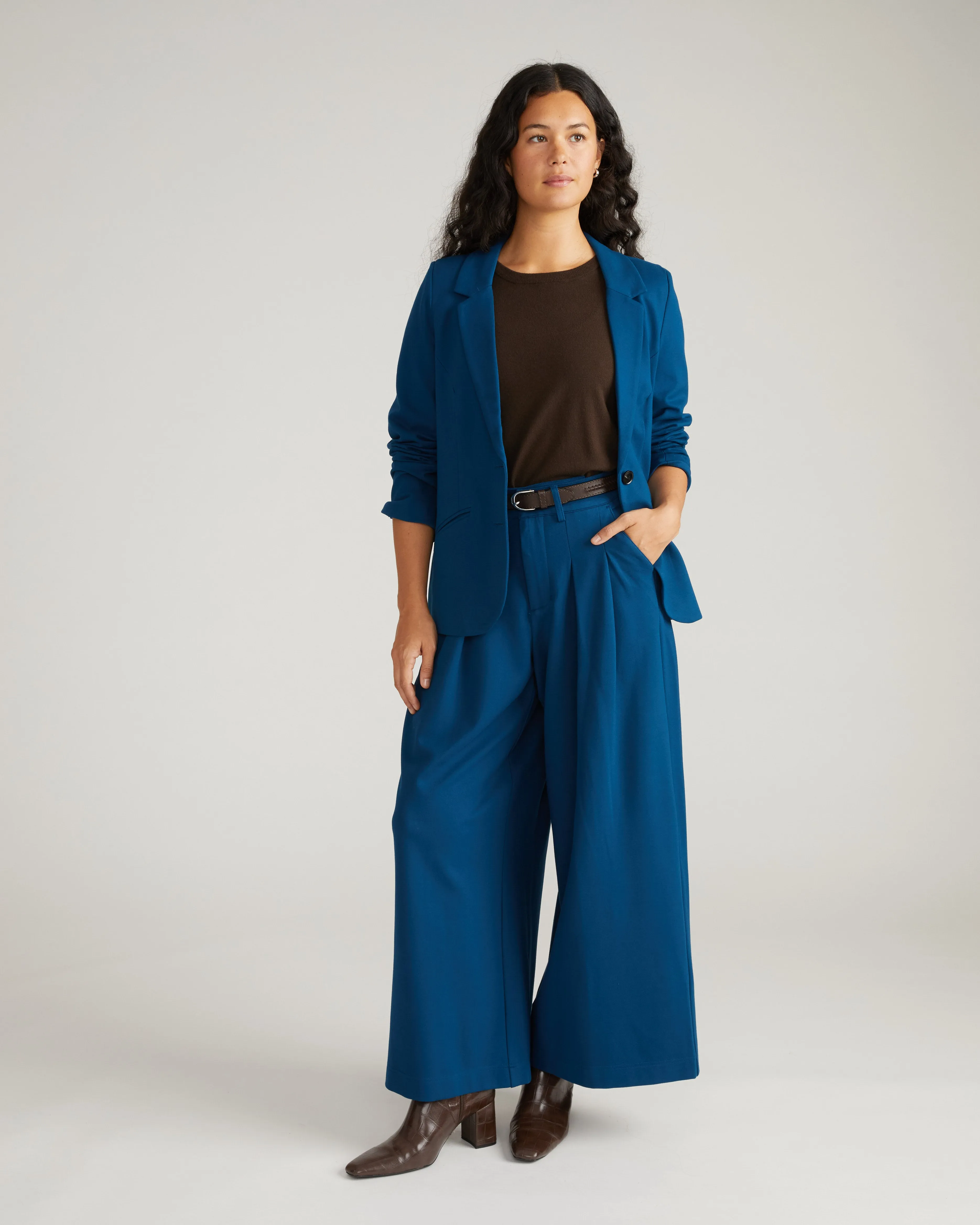 Palais Wide Leg Ponte Pants - Deep Teal sold by Universal Standard