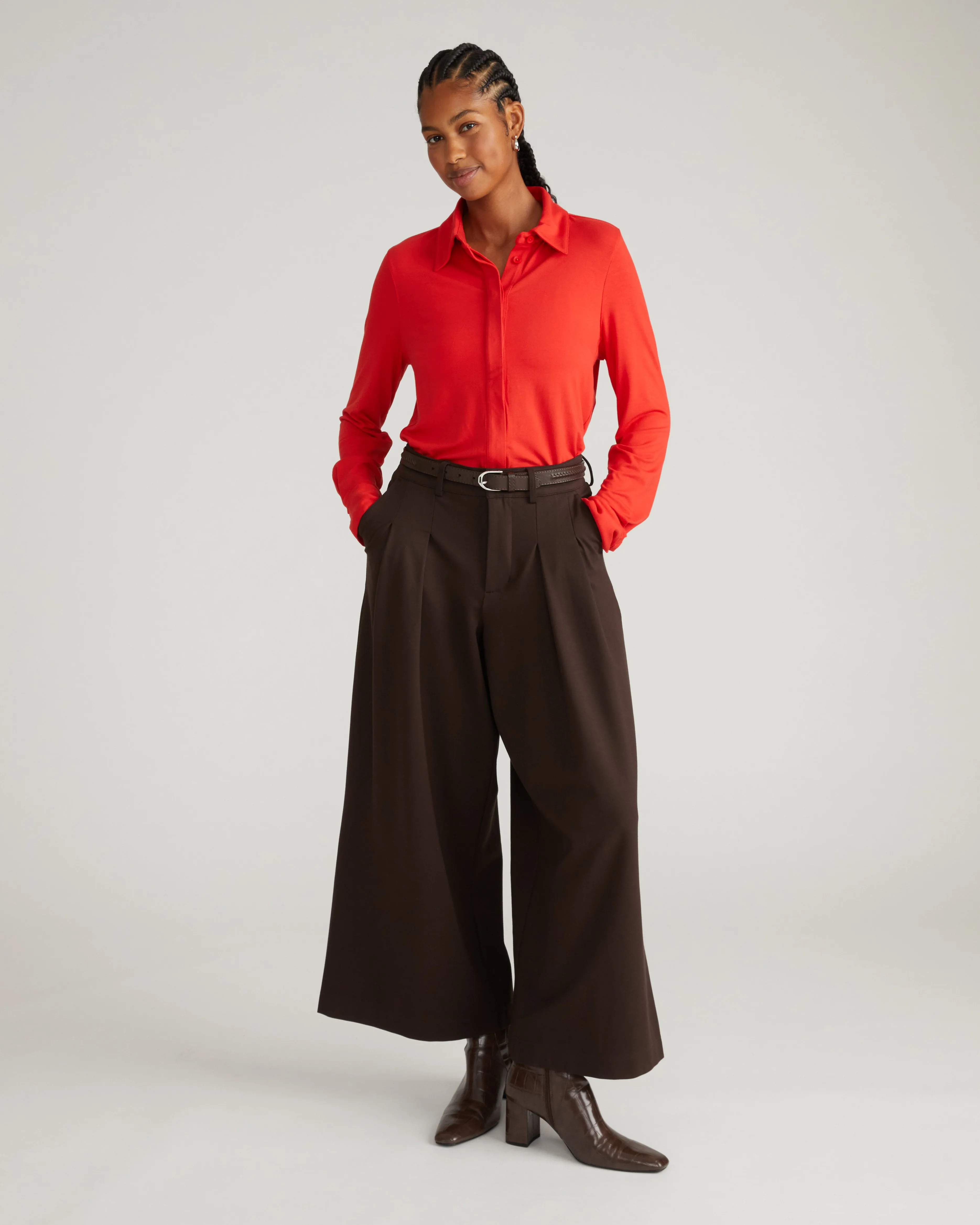 Palais Wide Leg Ponte Pants - Espresso sold by Universal Standard product image thumbnail 3
