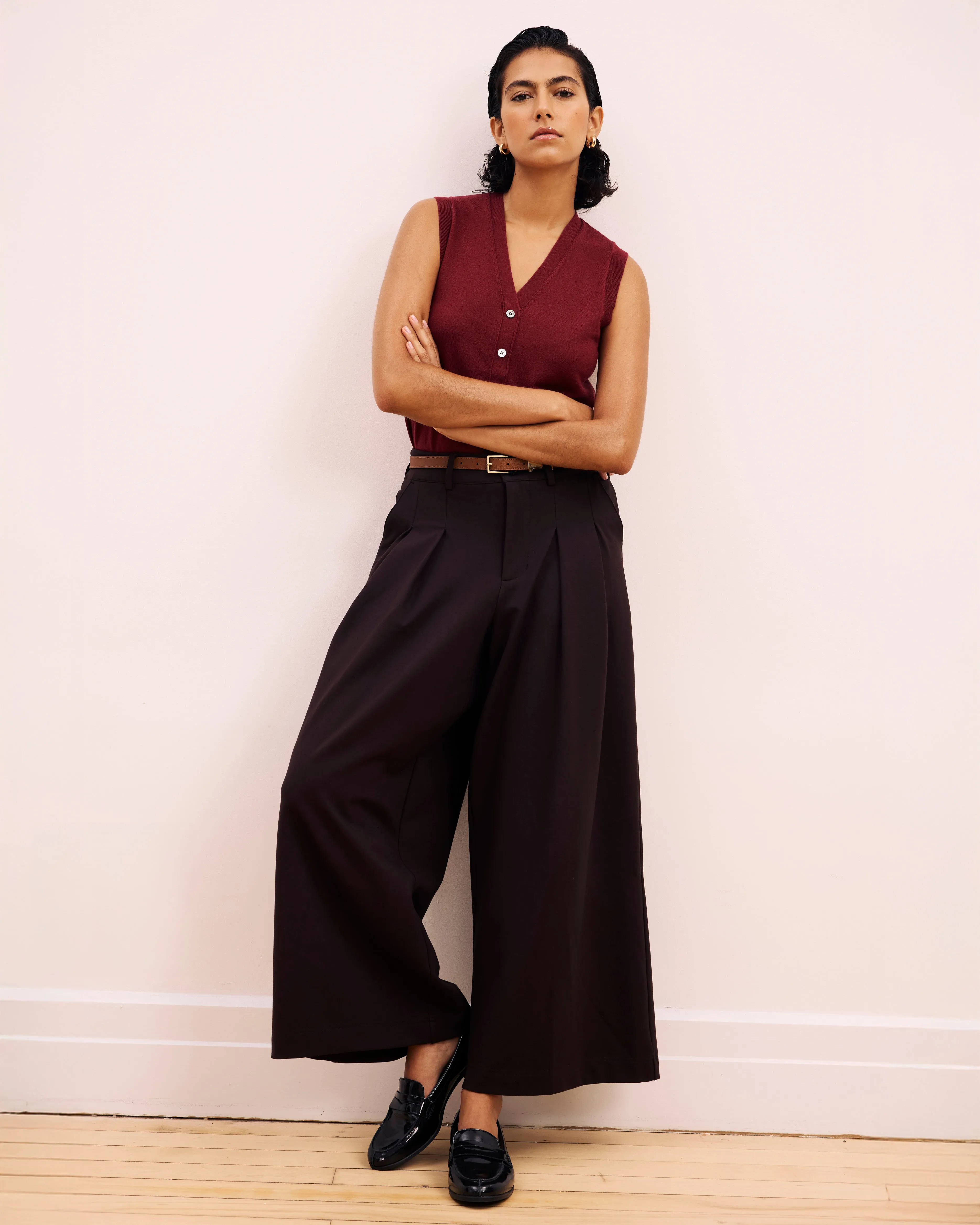 Palais Wide Leg Ponte Pants - Espresso sold by Universal Standard