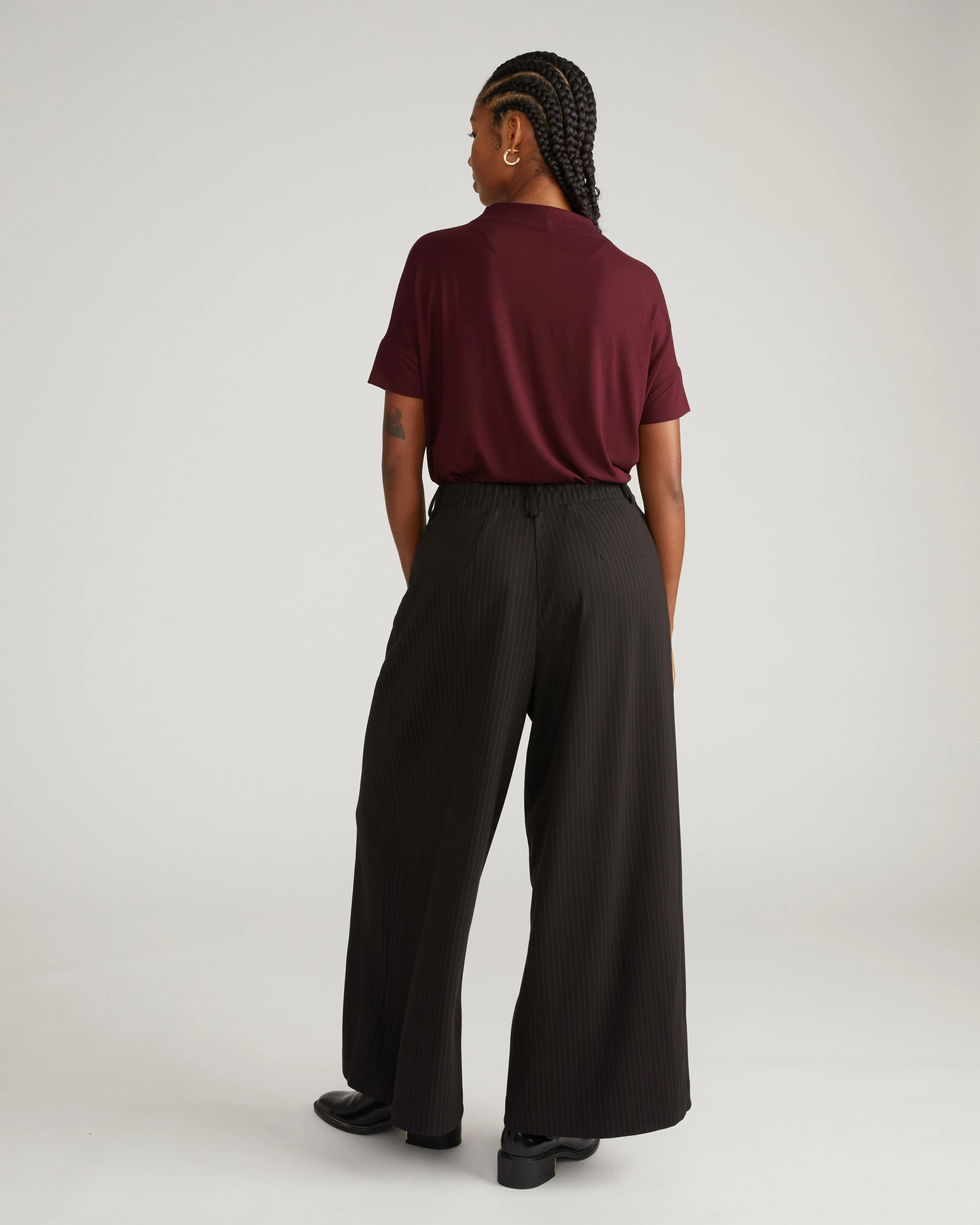 Palais Wide Leg Ponte Pants - Slate Pinstripe sold by Universal Standard product image thumbnail 3