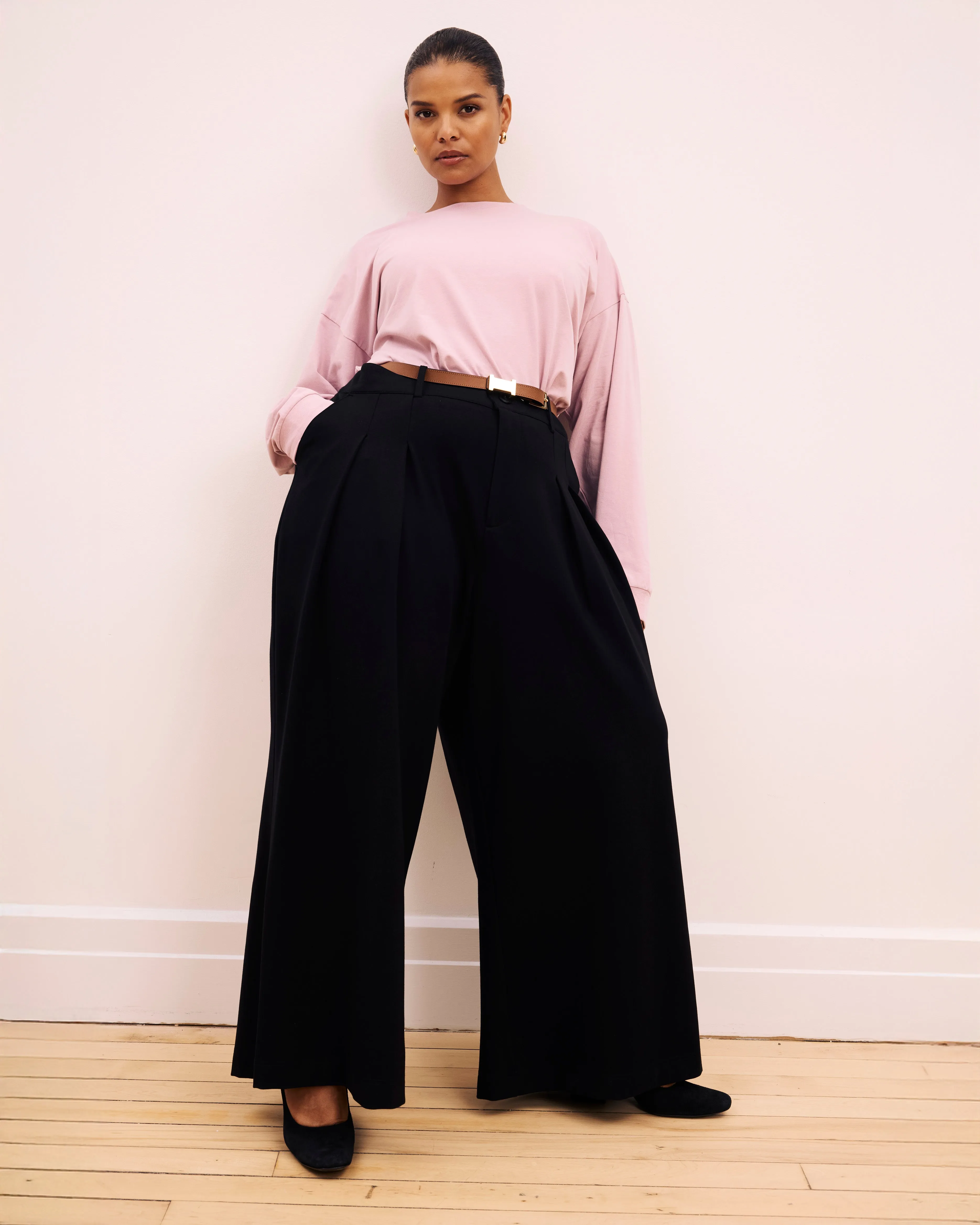 Palais Wide Leg Ponte Pants - Black sold by Universal Standard product image thumbnail 2
