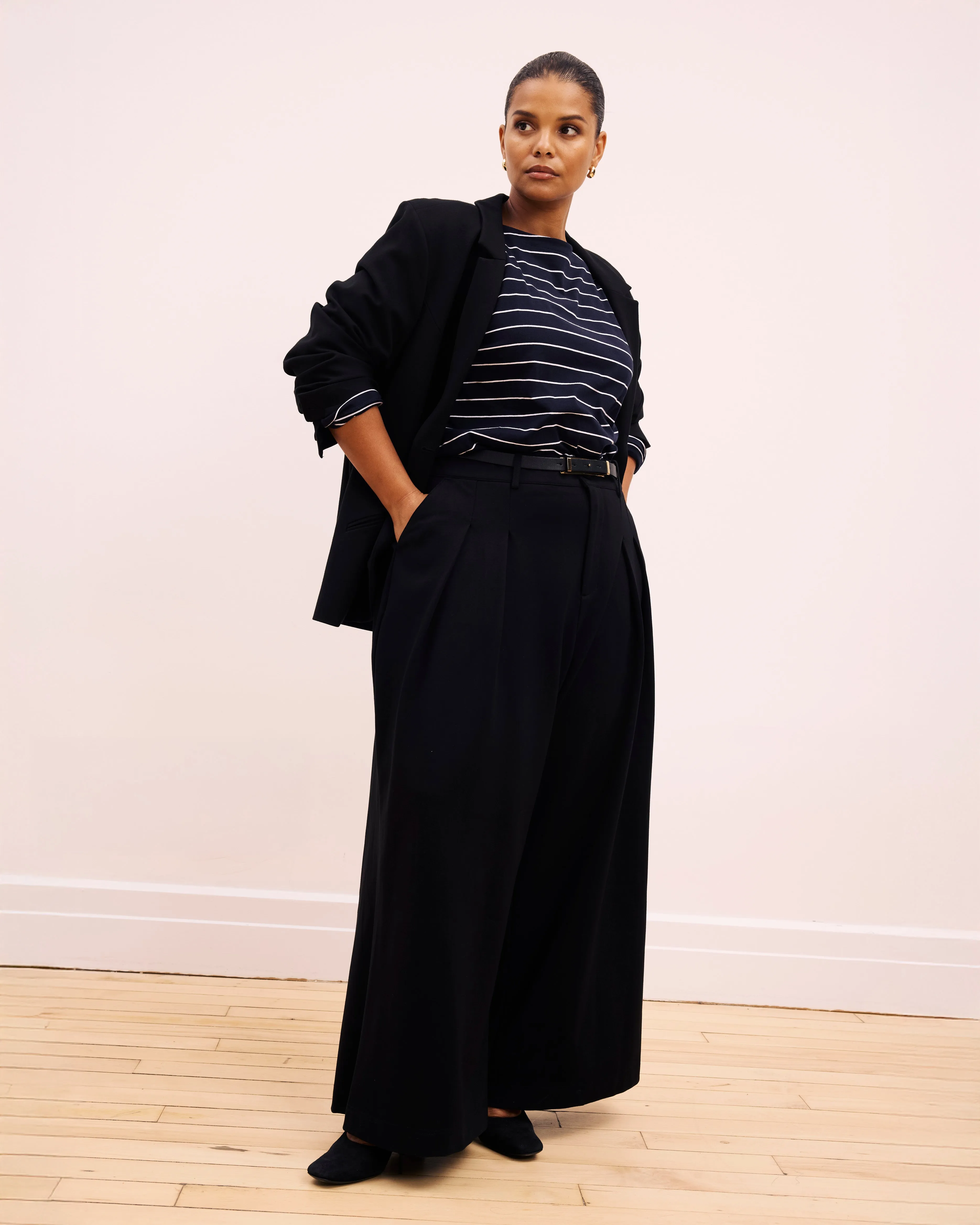 Palais Wide Leg Ponte Pants - Black sold by Universal Standard