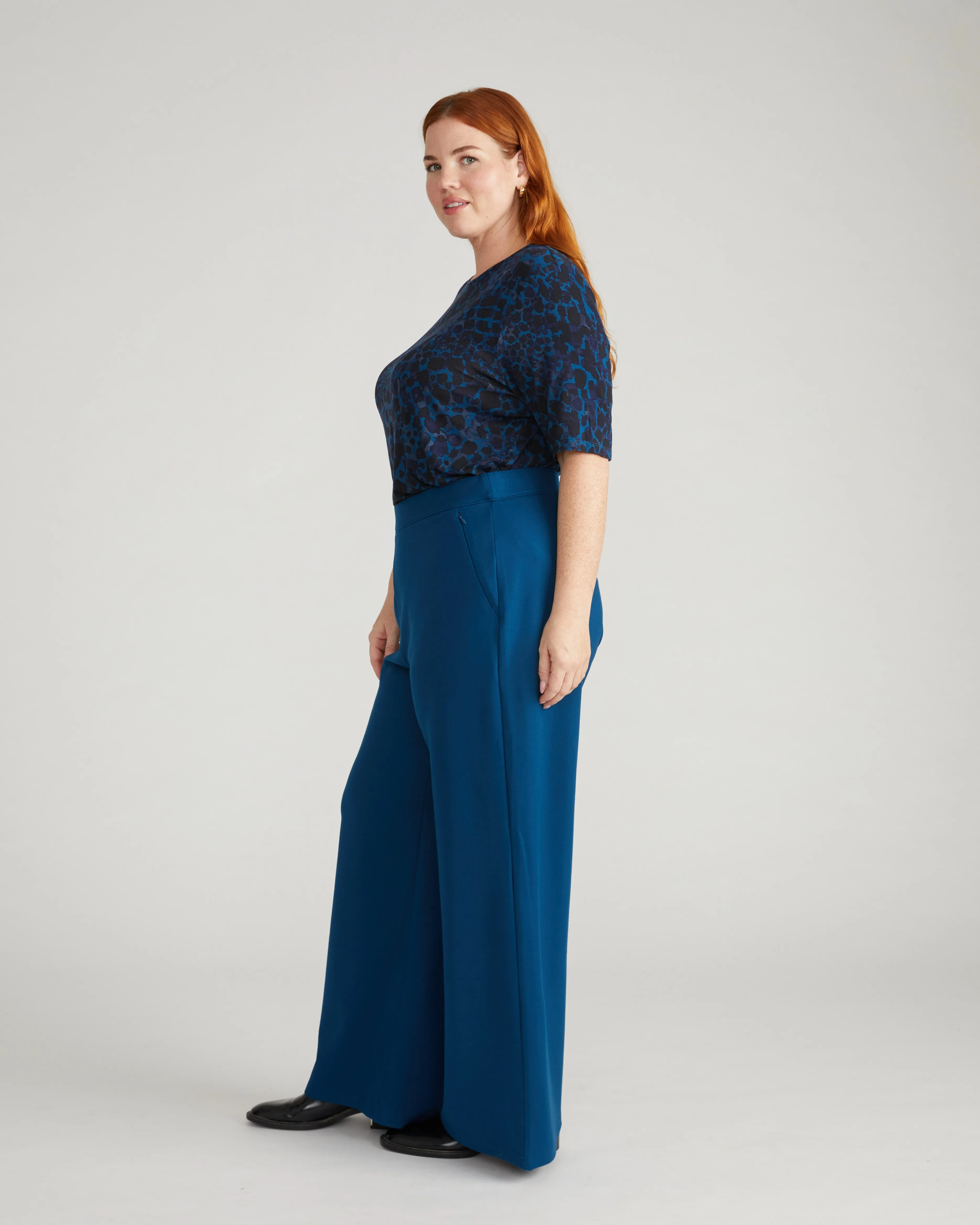 Stephanie Wide Leg Ponte Pants - Deep Teal sold by Universal Standard product image thumbnail 2