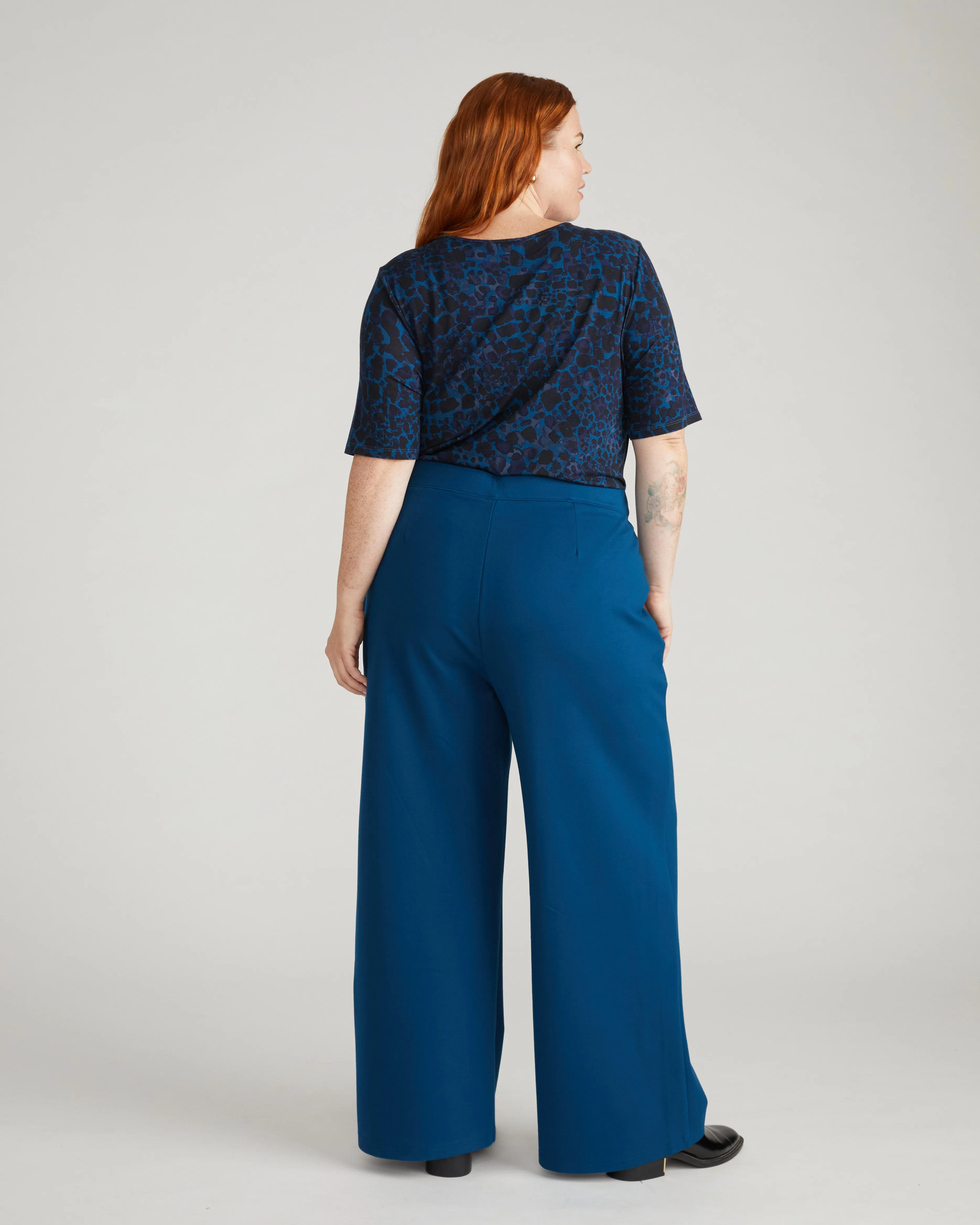 Stephanie Wide Leg Ponte Pants - Deep Teal sold by Universal Standard product image thumbnail 3